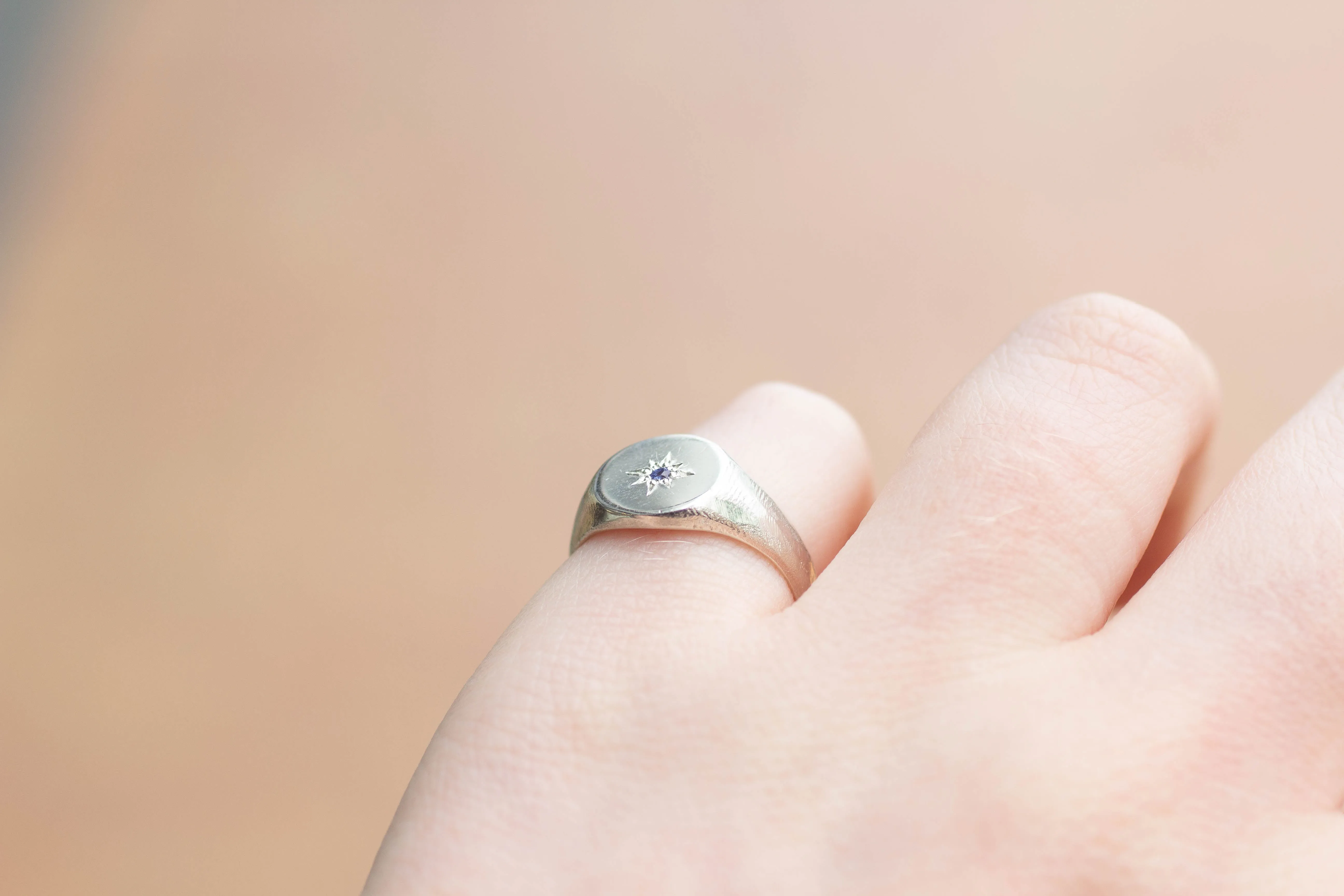 Signet Ring - Sterling Silver with Blue Tanzanite sold by Sophie Divett Jewelry product image thumbnail 3