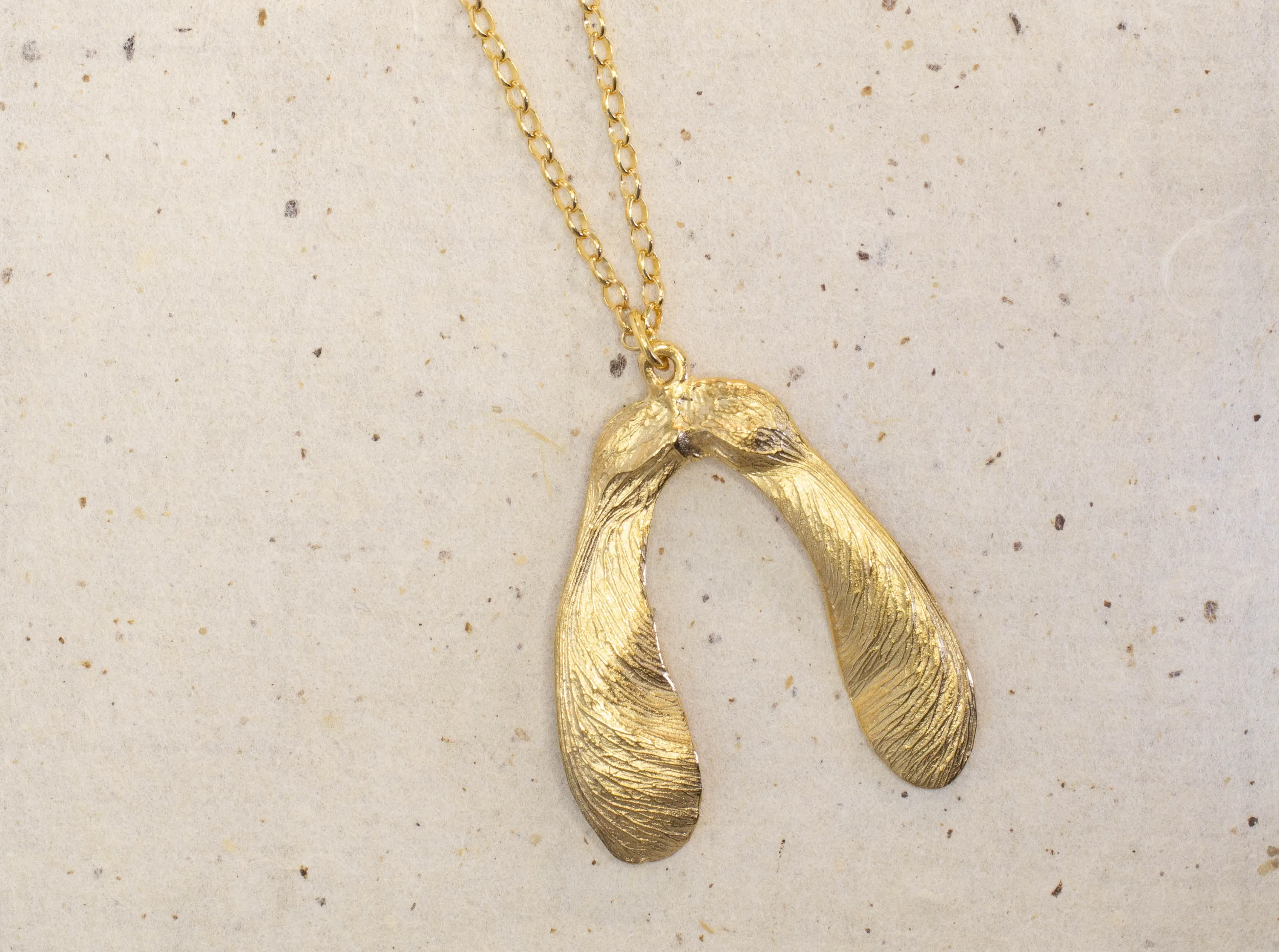 Sycamore Seed Necklace - Double - Gold Plated sold by Sophie Divett Jewelry product image thumbnail 3