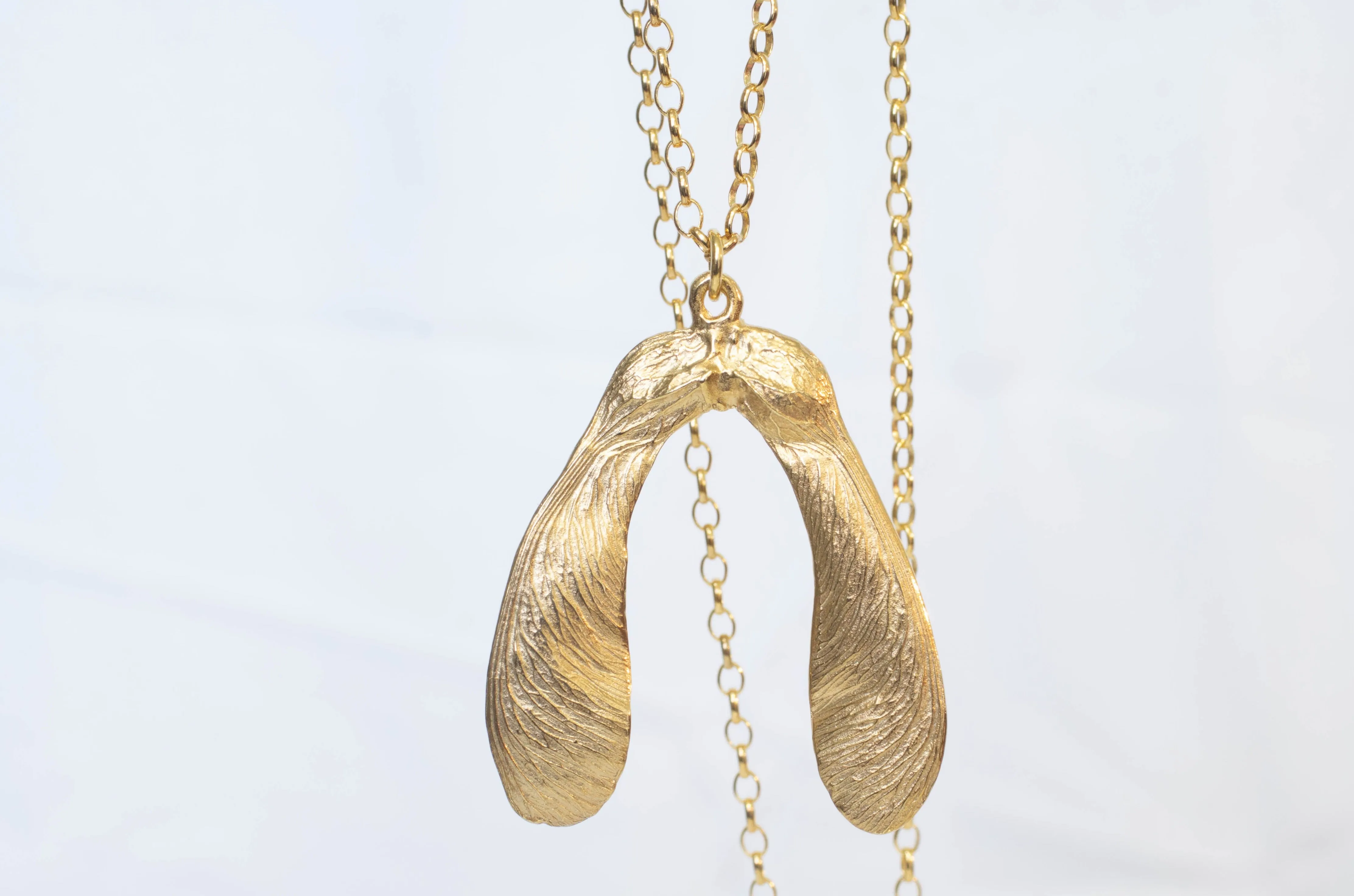 Sycamore Seed Necklace - Double - Gold Plated sold by Sophie Divett Jewelry product image thumbnail 4