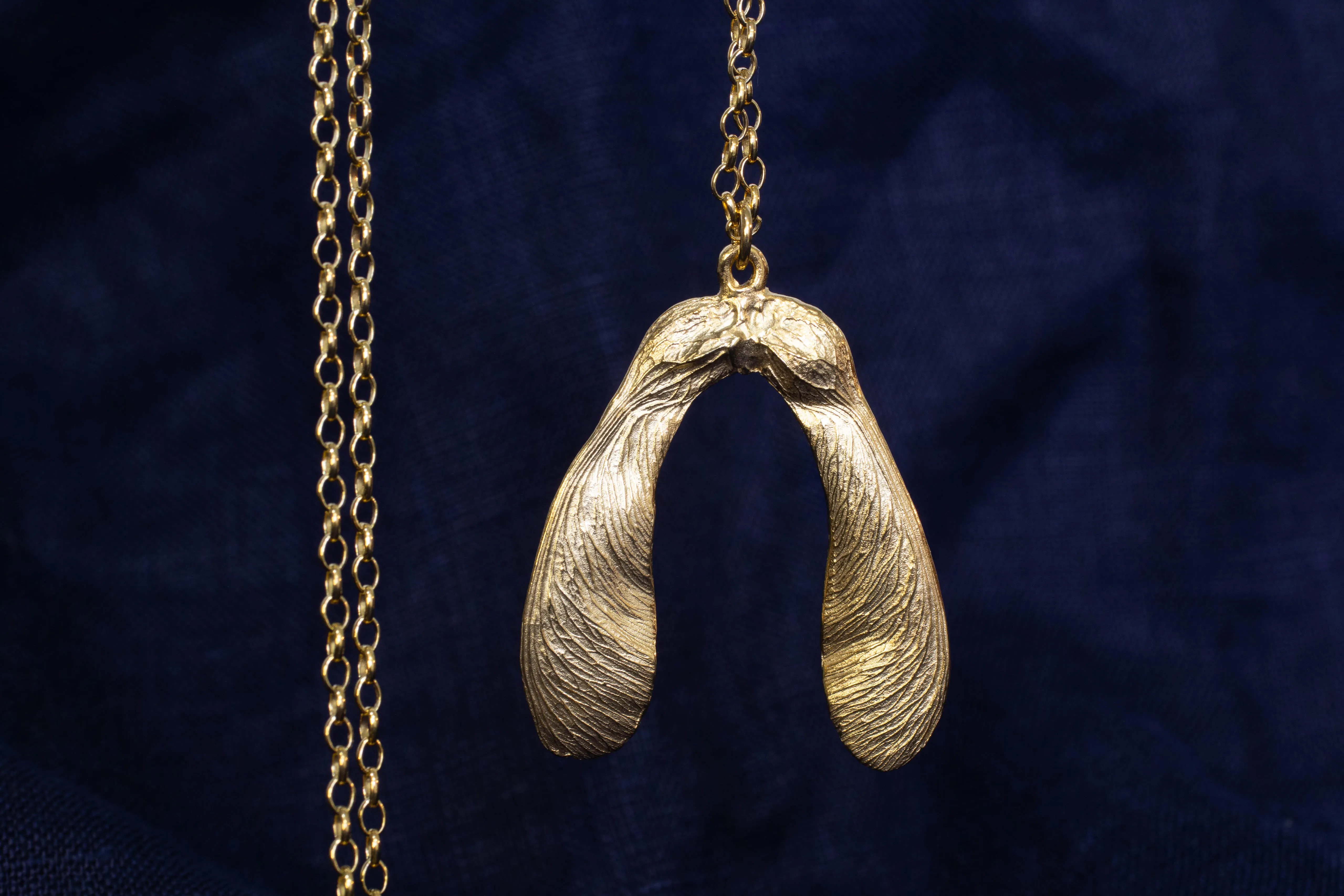 Sycamore Seed Necklace - Double - Gold Plated sold by Sophie Divett Jewelry product image thumbnail 5