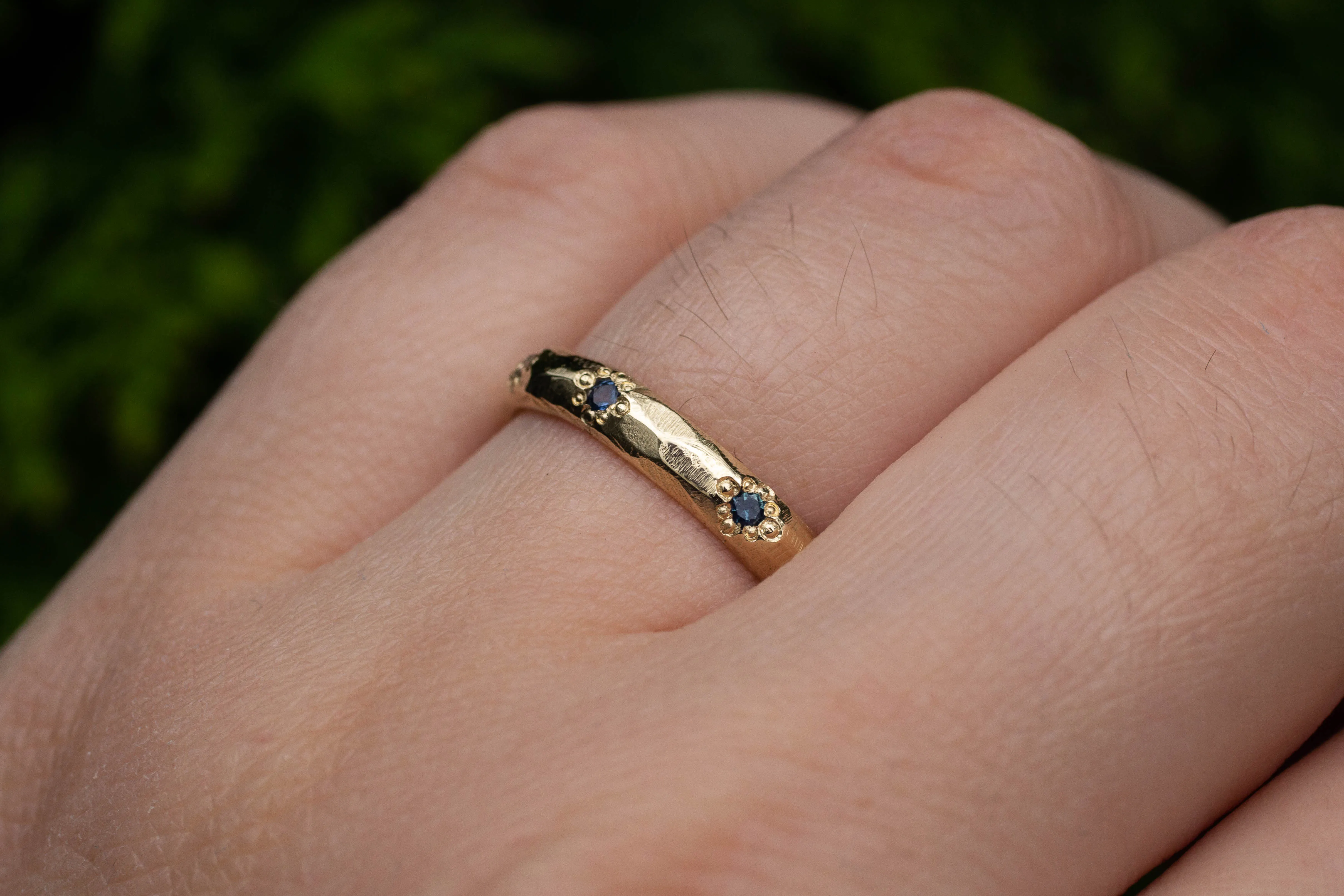Narrow Terra Band with Sapphires - 9ct Yellow Gold sold by Sophie Divett Jewelry product image thumbnail 2