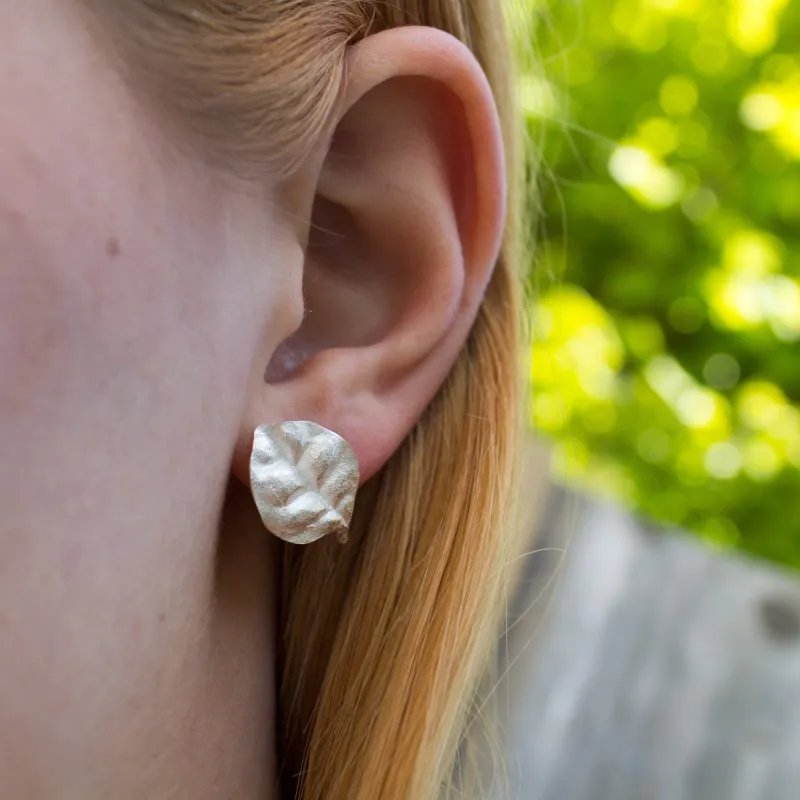 Ramarama Leaf Studs - Sterling Silver sold by Sophie Divett Jewelry
