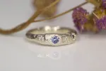 Hestia Ring - White Gold with Ceylon Sapphire sold by Sophie Divett Jewelry