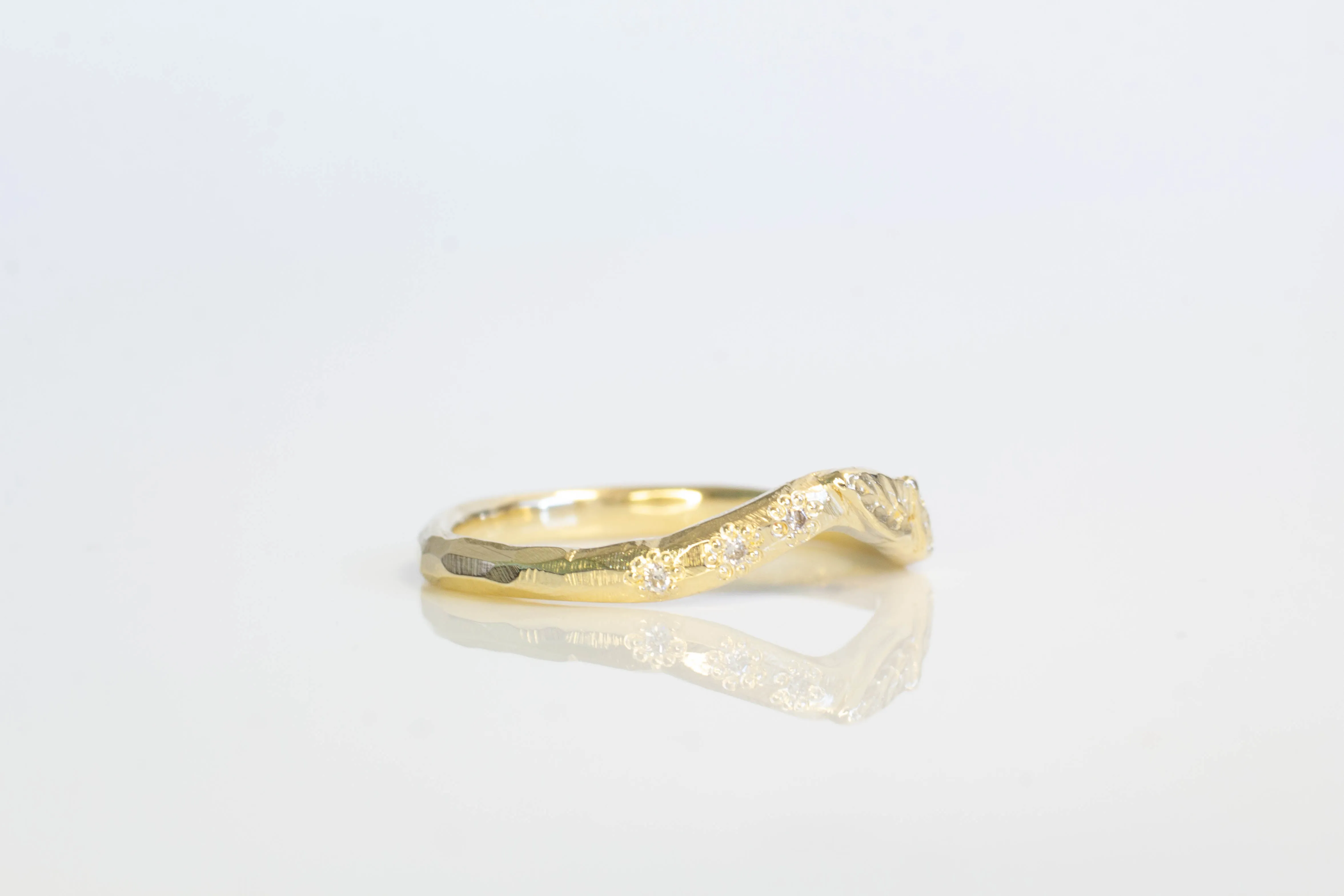 Rhea Fitted Band with Diamonds - Yellow Gold sold by Sophie Divett Jewelry product image thumbnail 4