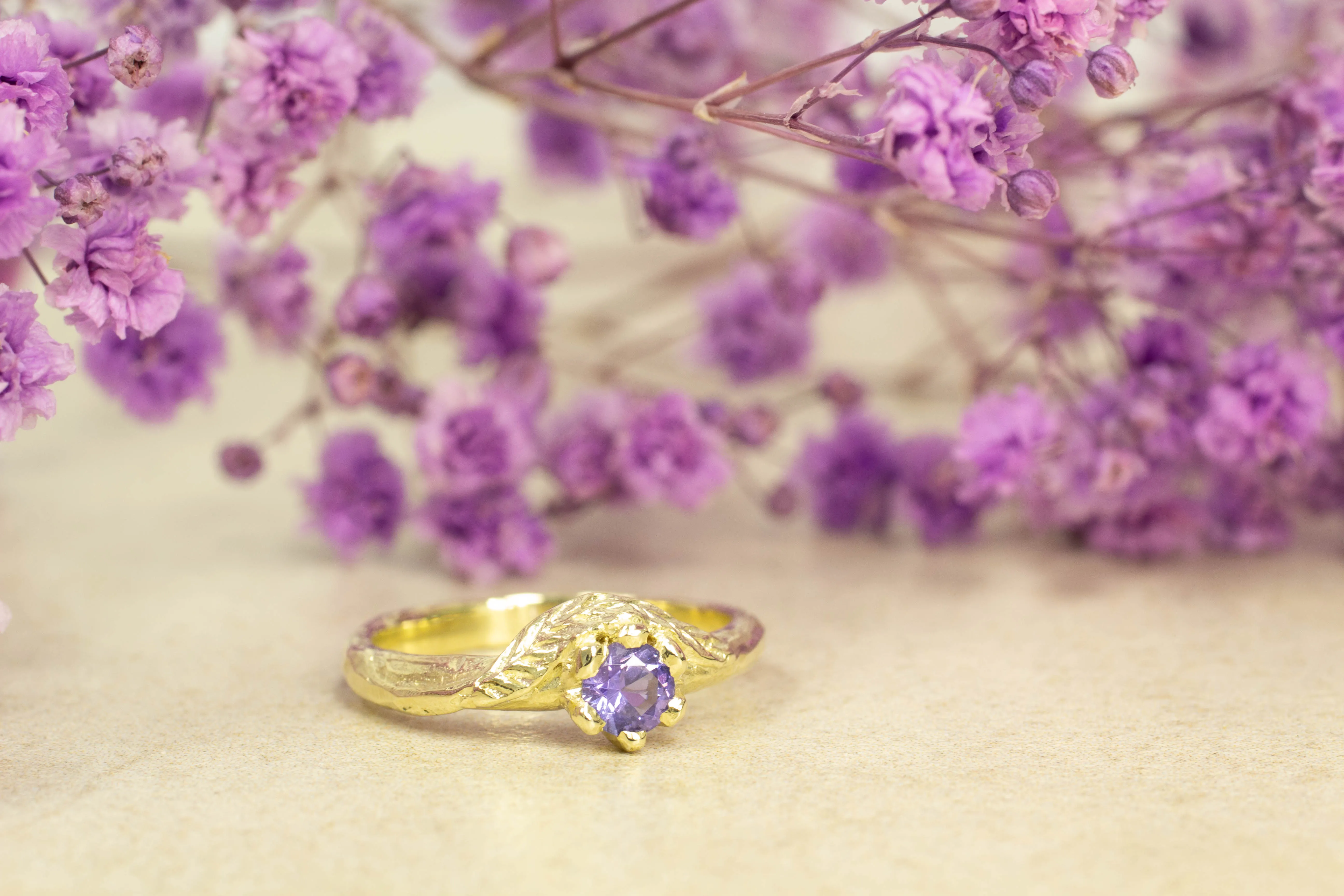 Cybele Ring - 14ct Yellow Gold with Lilac Sapphire sold by Sophie Divett Jewelry product image thumbnail 2