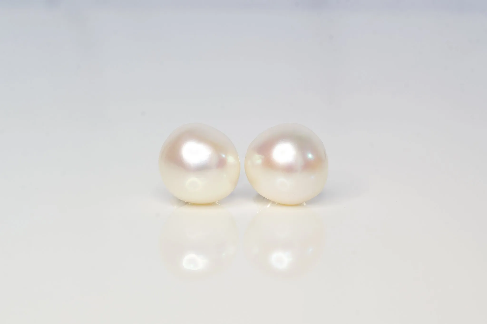 Baroque Pearl Studs - White - 10-12mm sold by Sophie Divett Jewelry product image thumbnail 3