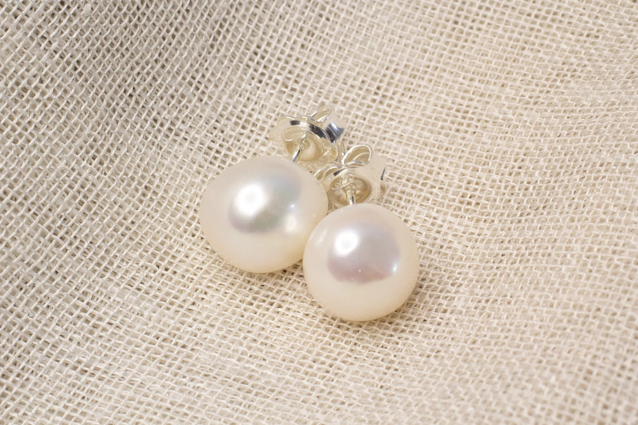 Baroque Pearl Studs - White - 10-12mm sold by Sophie Divett Jewelry