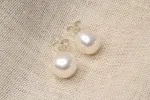 Baroque Pearl Studs - White - 10-12mm sold by Sophie Divett Jewelry
