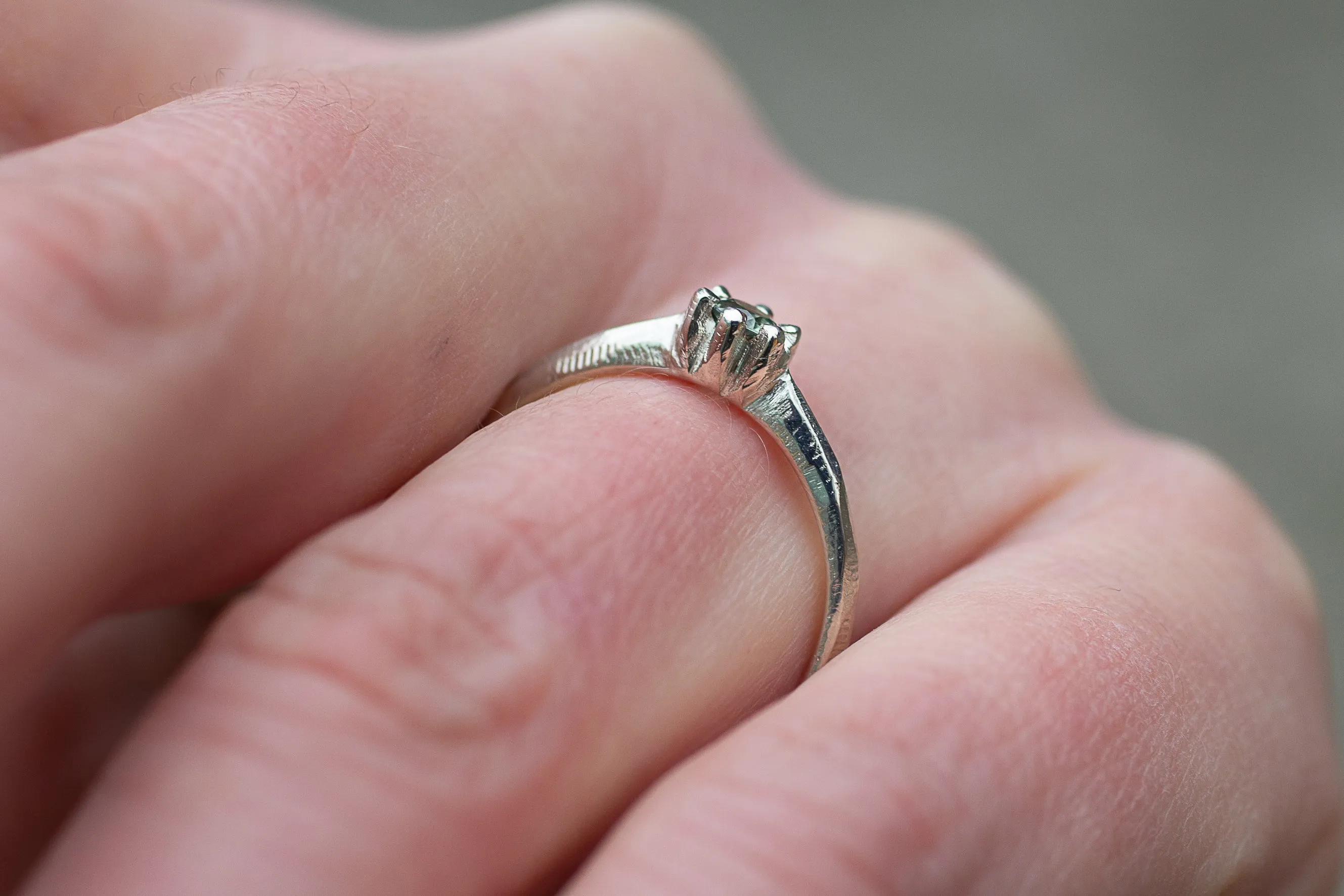 Seed Ring - 9ct White Gold with Sapphire sold by Sophie Divett Jewelry product image thumbnail 5