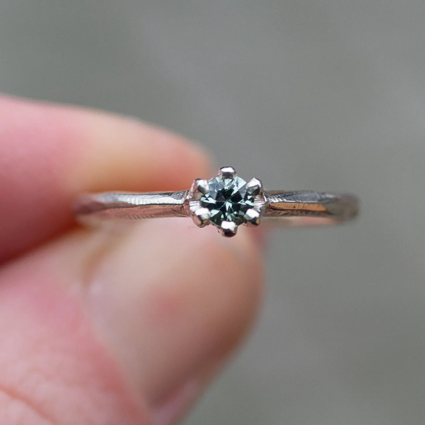 Seed Ring - 9ct White Gold with Sapphire sold by Sophie Divett Jewelry