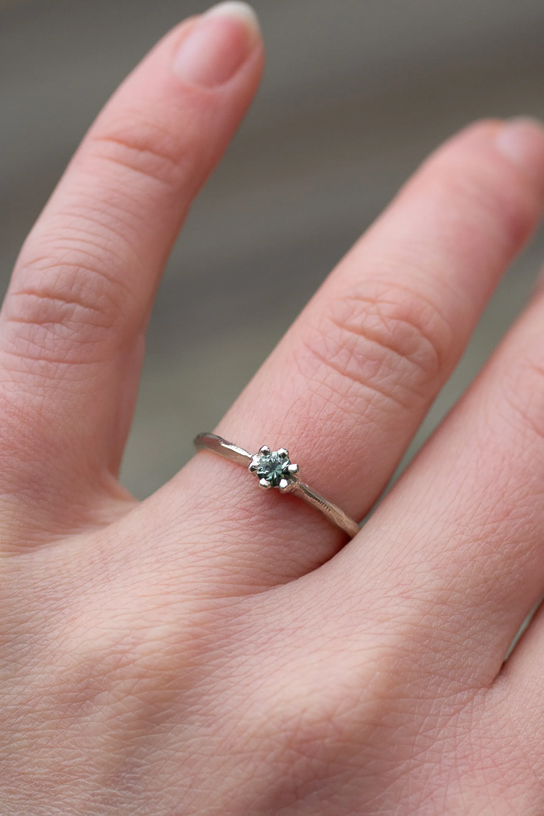 Seed Ring - 9ct White Gold with Sapphire sold by Sophie Divett Jewelry product image thumbnail 3