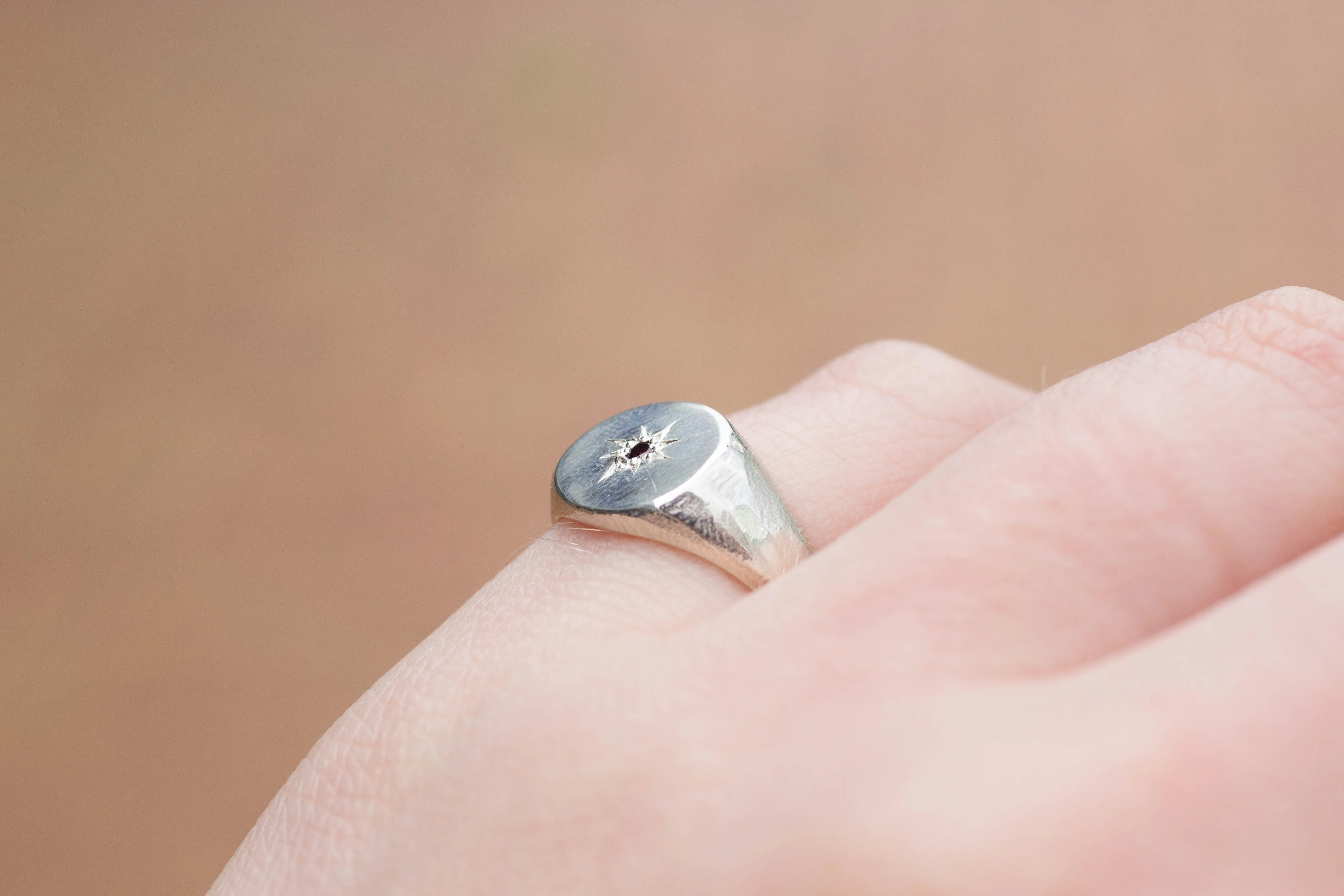 Signet Ring - Sterling Silver with Garnet sold by Sophie Divett Jewelry product image thumbnail 3