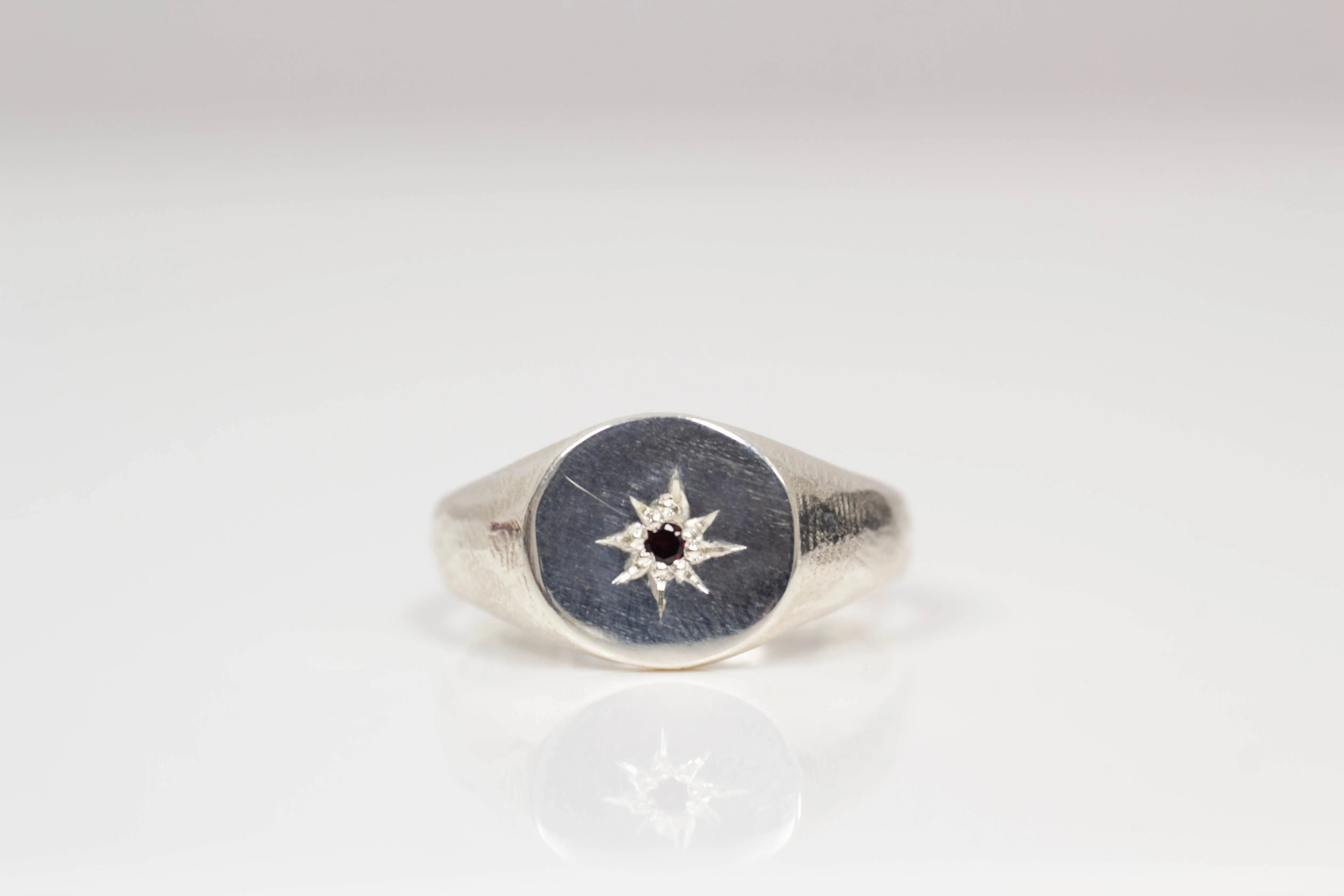 Signet Ring - Sterling Silver with Garnet sold by Sophie Divett Jewelry product image thumbnail 2