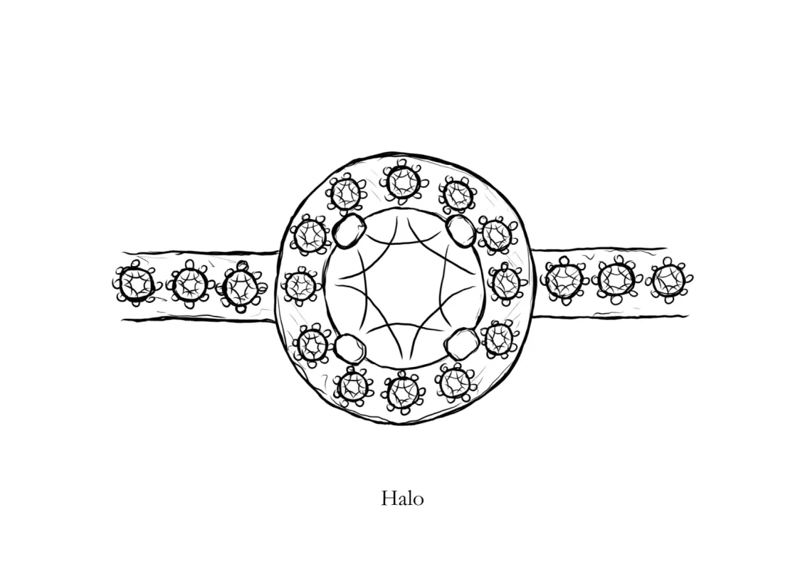 Halo Ring - Build Your Own sold by Sophie Divett Jewelry