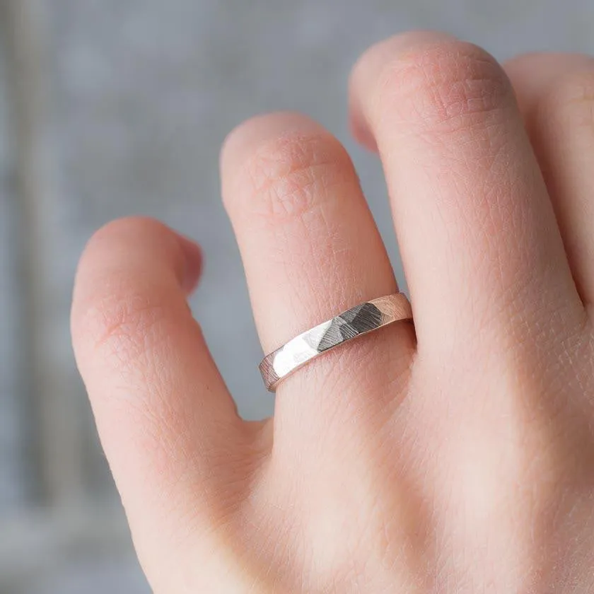 SAMPLE SALE: Faceted Band - Sterling Silver - 3mm (O) sold by Sophie Divett Jewelry