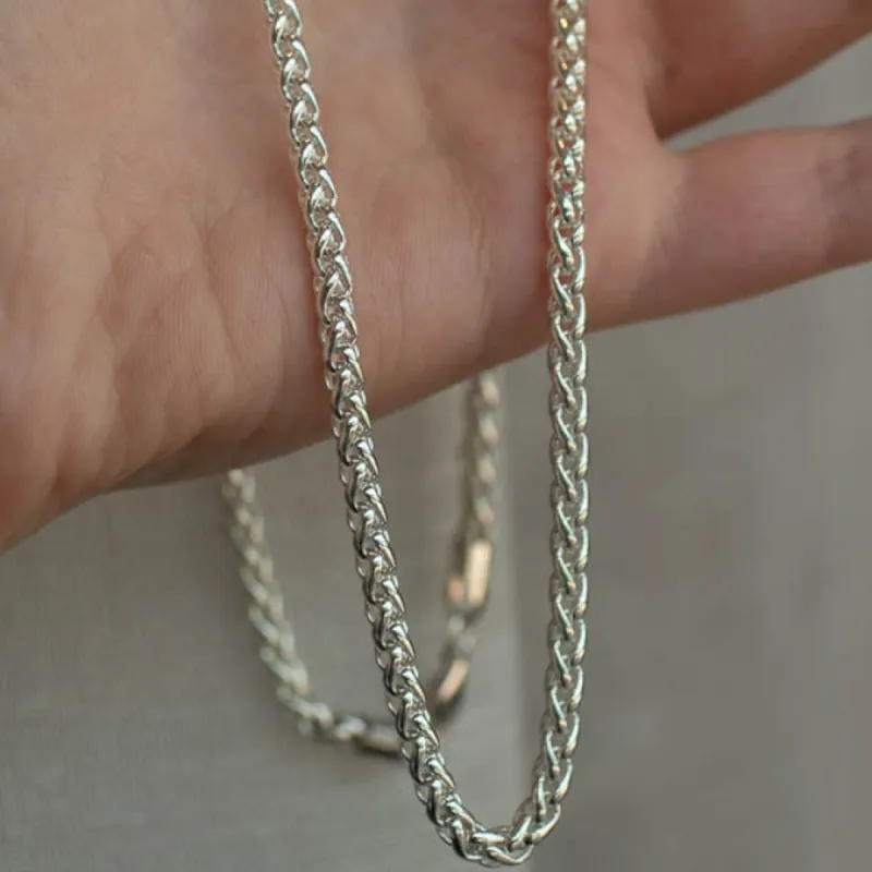 Wheat Chain Necklace - 4mm - Sterling Silver sold by Sophie Divett Jewelry