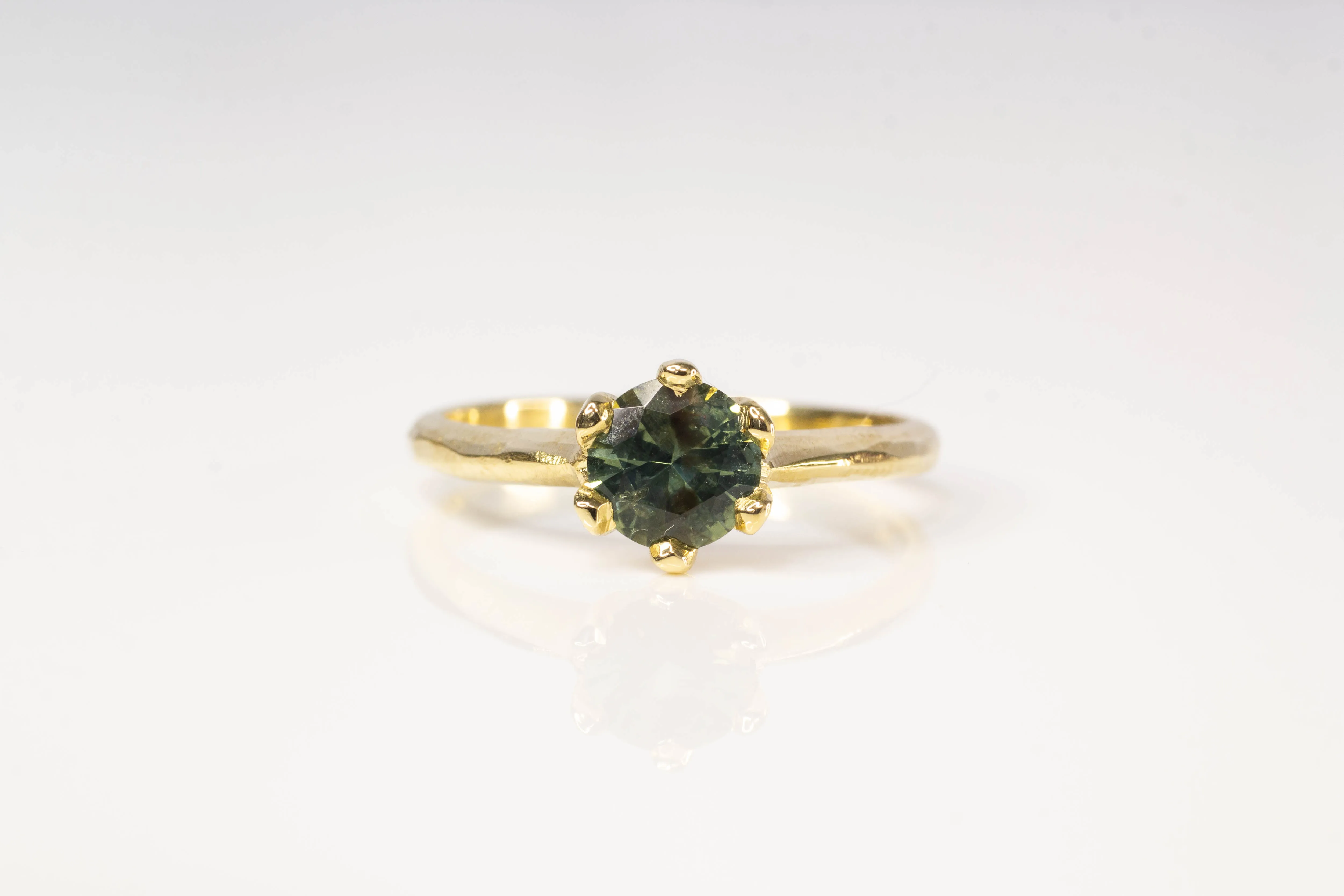 Vesta Ring - 18ct Yellow Gold with Green Sapphire sold by Sophie Divett Jewelry