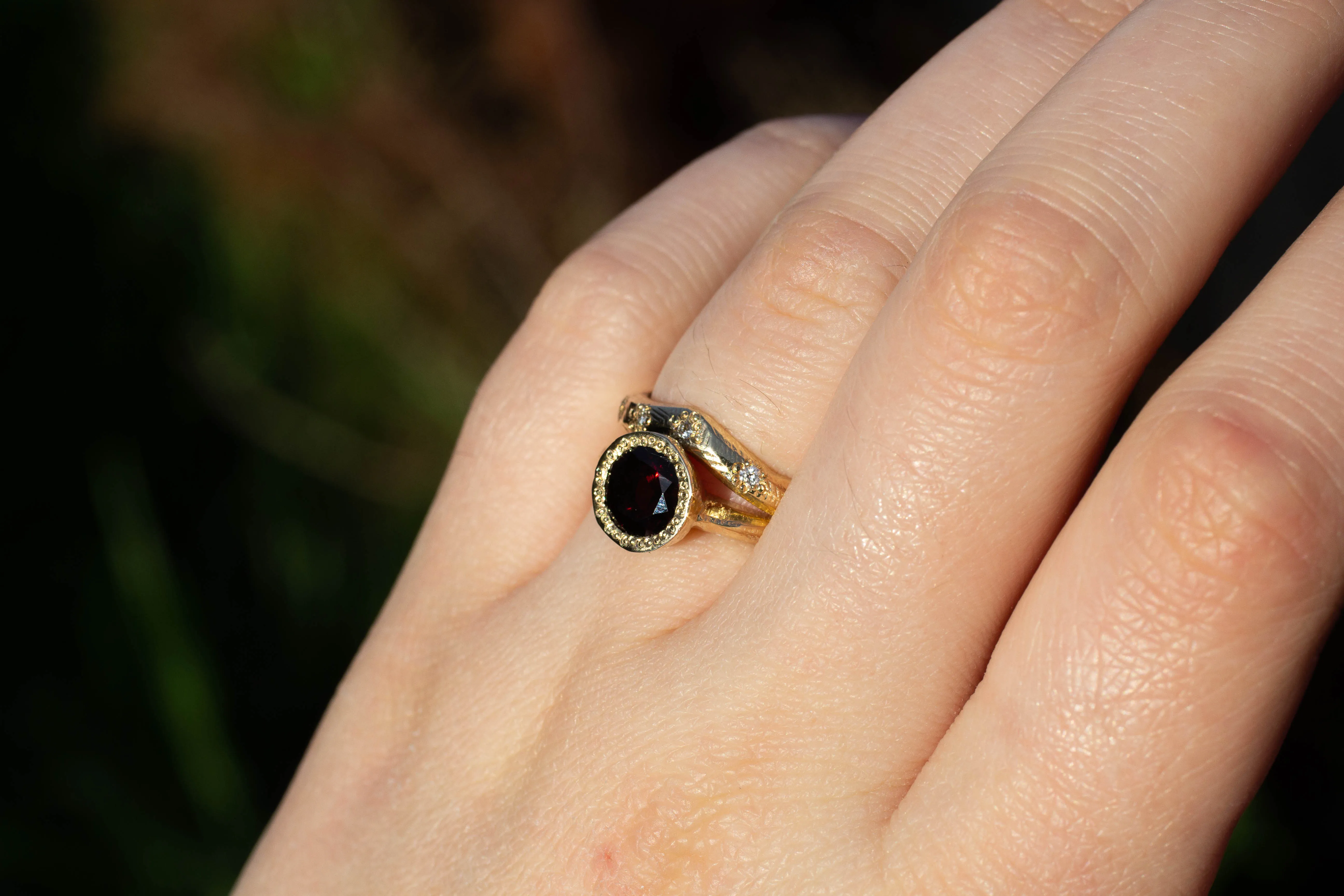 Lota Ring - 9ct Yellow Gold with Red Garnet sold by Sophie Divett Jewelry product image thumbnail 5