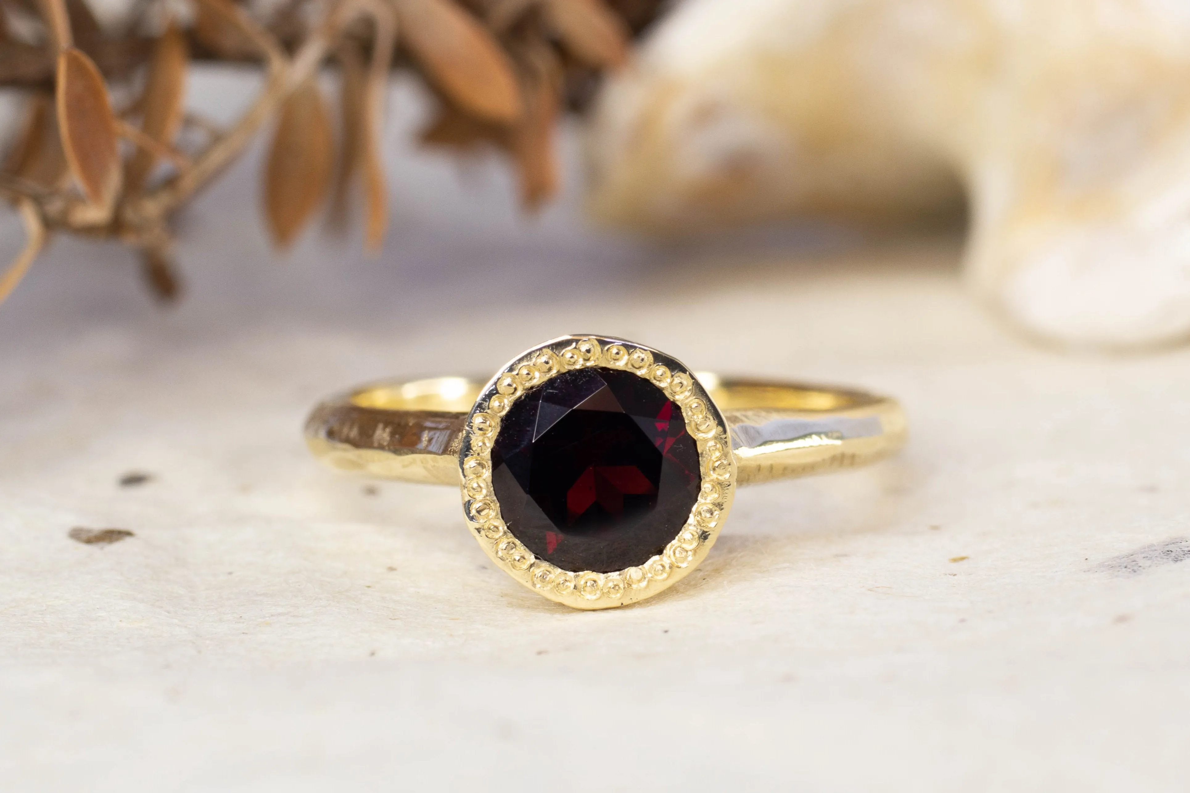 Lota Ring - 9ct Yellow Gold with Red Garnet sold by Sophie Divett Jewelry product image thumbnail 2