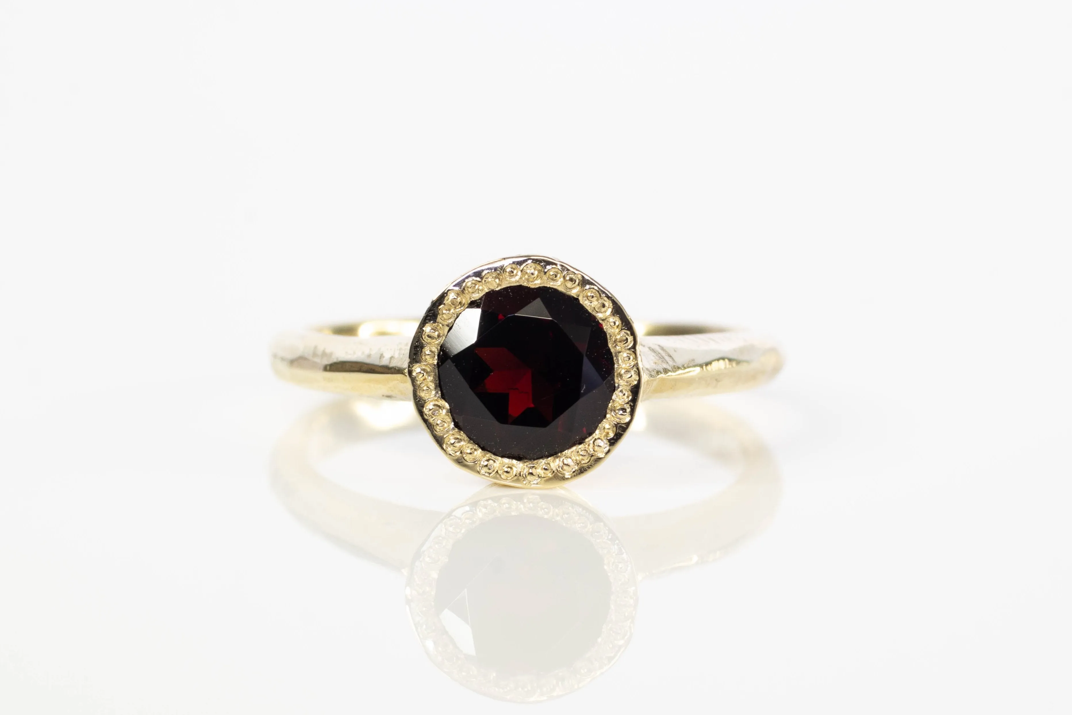 Lota Ring - 9ct Yellow Gold with Red Garnet sold by Sophie Divett Jewelry