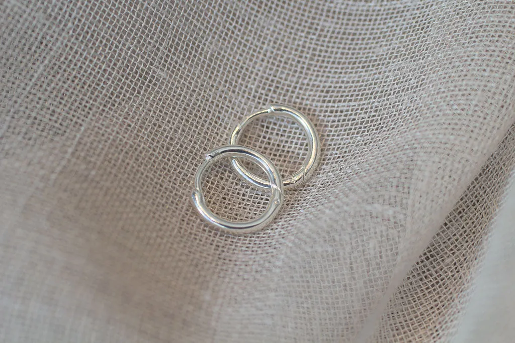 Round Profile Huggie Earrings - 14mm - Sterling Silver sold by Sophie Divett Jewelry product image thumbnail 4