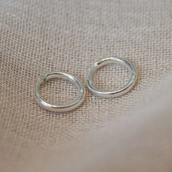 Round Profile Huggie Earrings - 14mm - Sterling Silver sold by Sophie Divett Jewelry