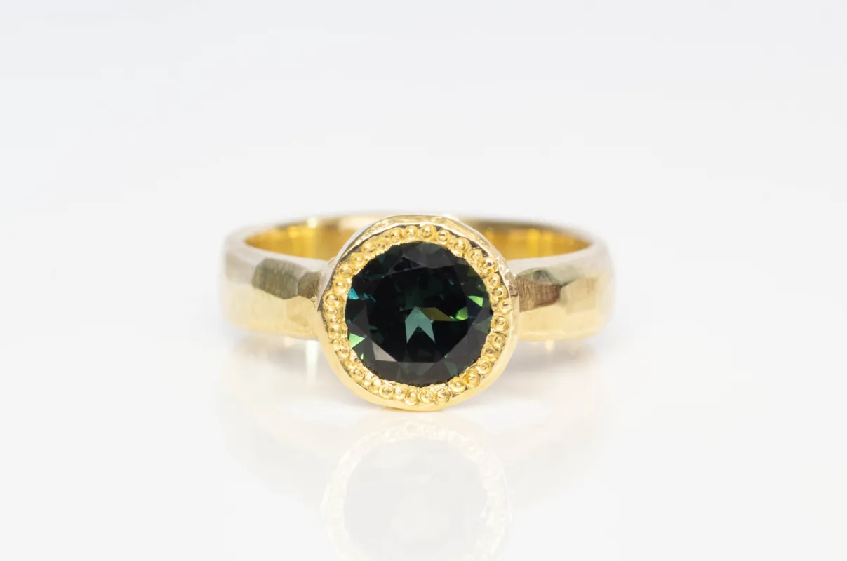 Eluo Ring - 18ct Yellow Gold with 2.11ct Green Sapphire sold by Sophie Divett Jewelry