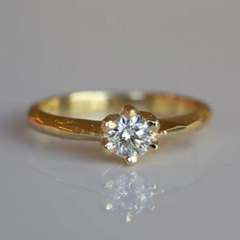 Pura Ring- Yellow Gold with White Diamond sold by Sophie Divett Jewelry