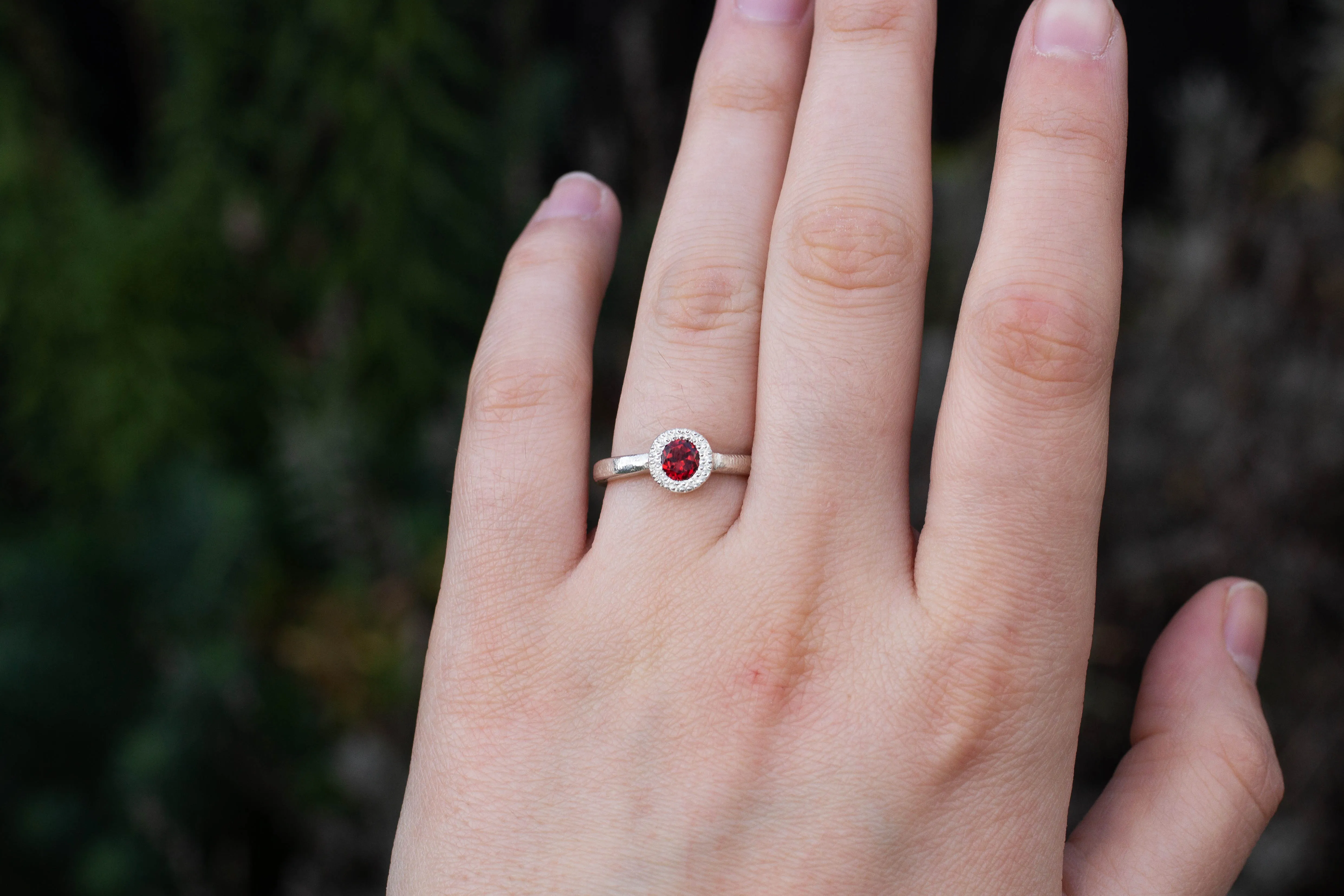 Pelagus Ring - Sterling Silver with Red Garnet sold by Sophie Divett Jewelry product image thumbnail 2