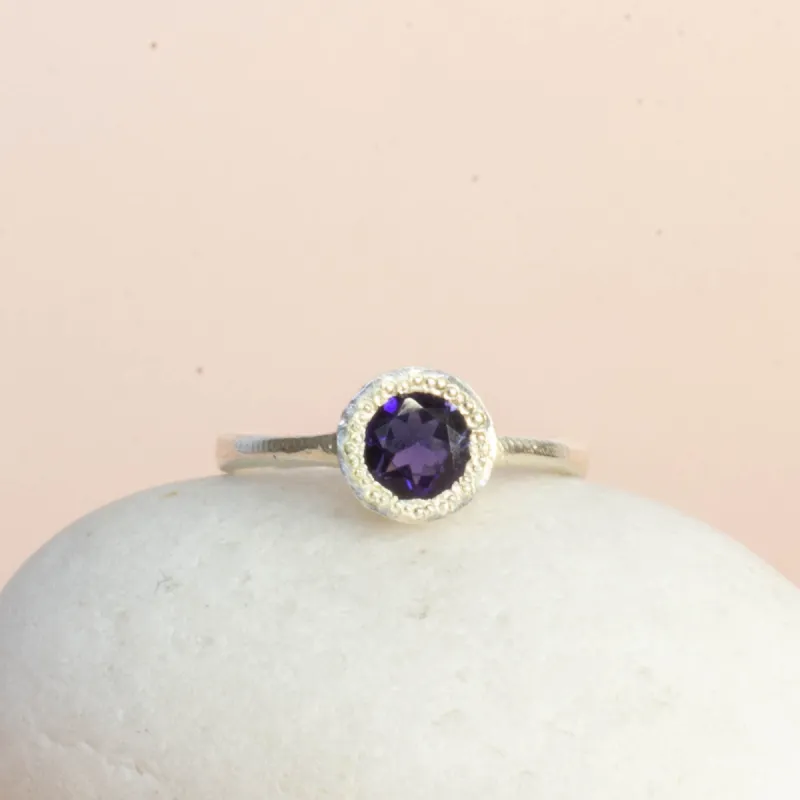Lota Ring - Sterling Silver with Iolite sold by Sophie Divett Jewelry