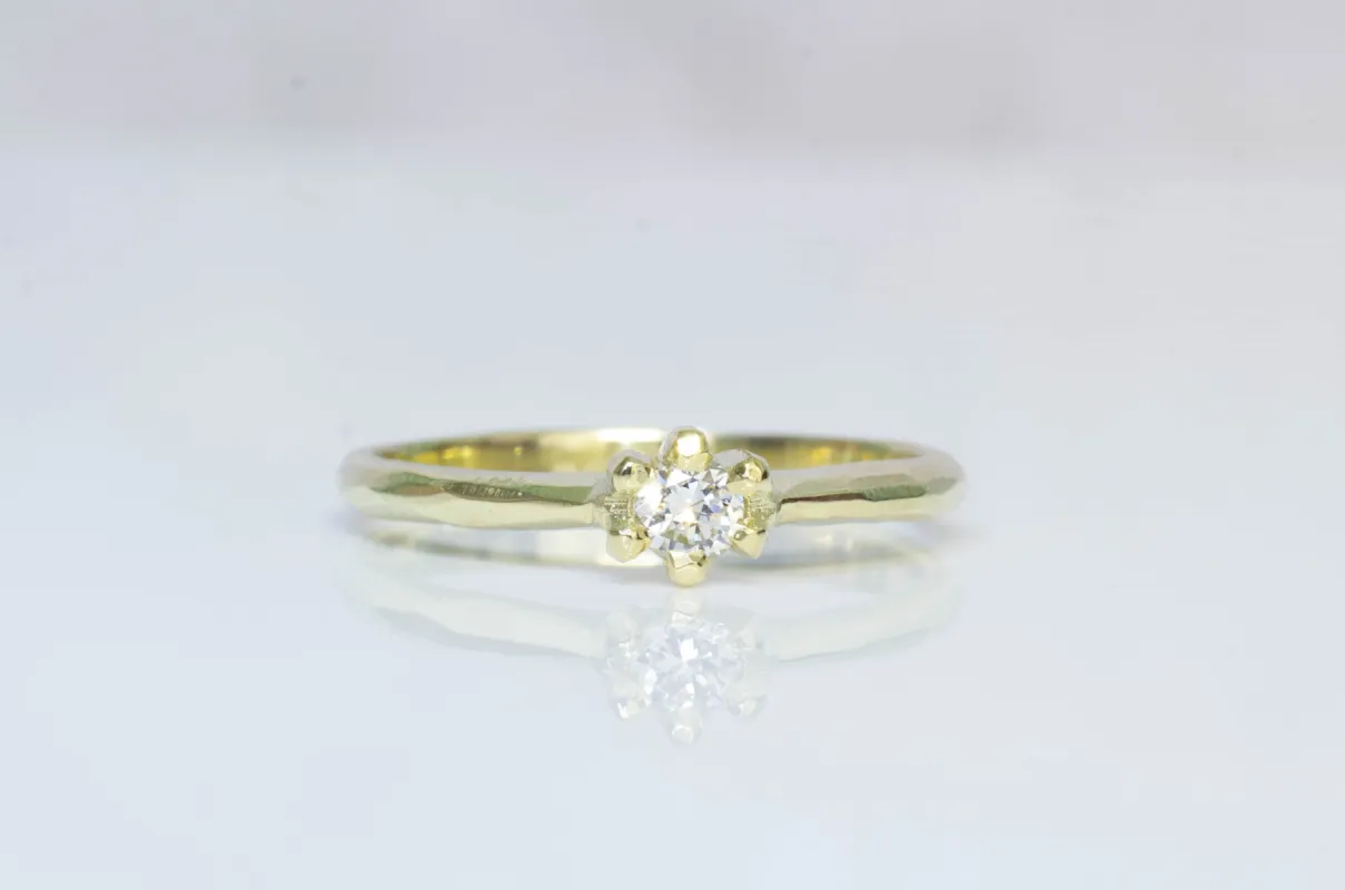 Seed Ring - 14ct Yellow Gold with Diamond sold by Sophie Divett Jewelry