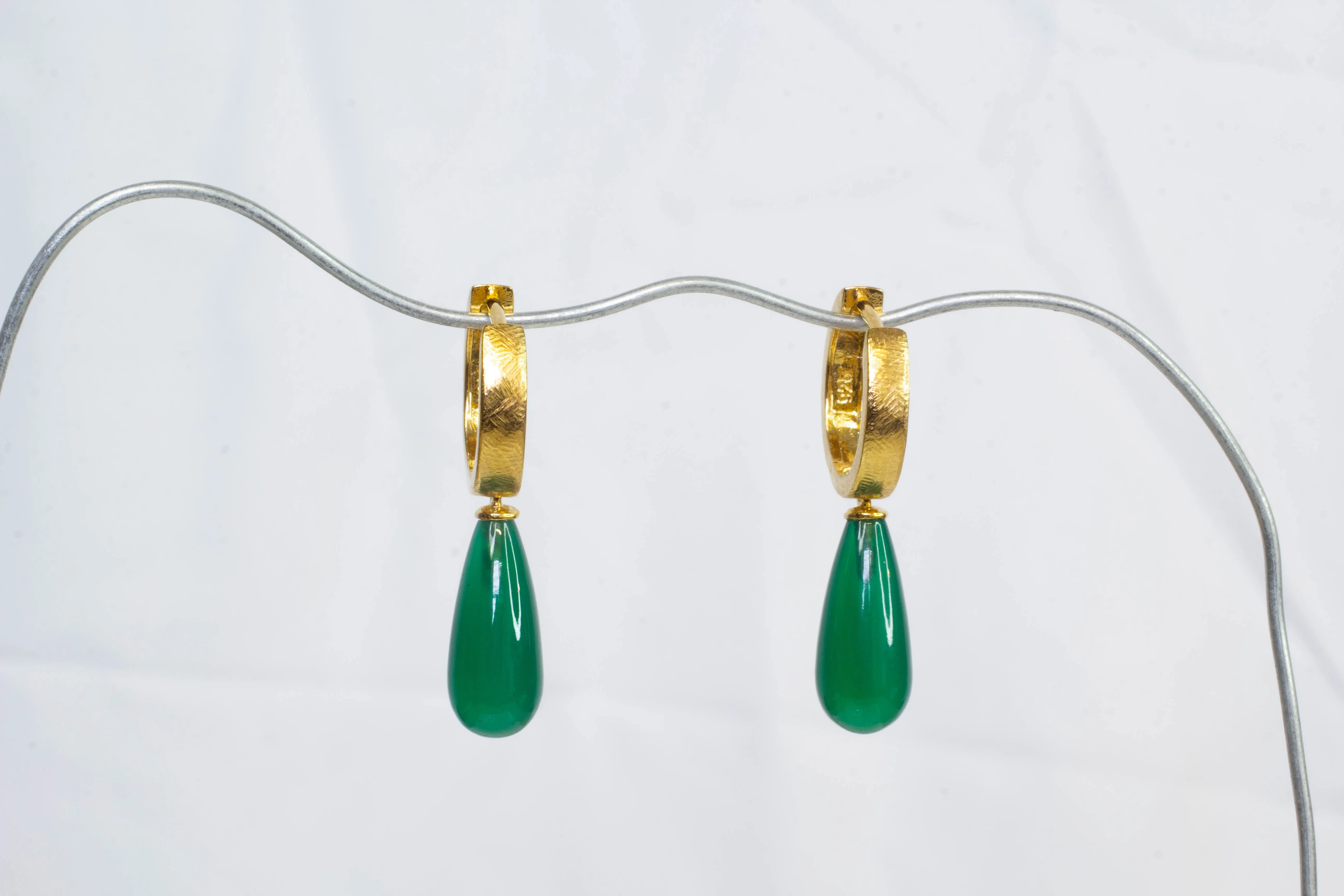 Endora Hoop Earrings - Gold Plated with Agate sold by Sophie Divett Jewelry product image thumbnail 2