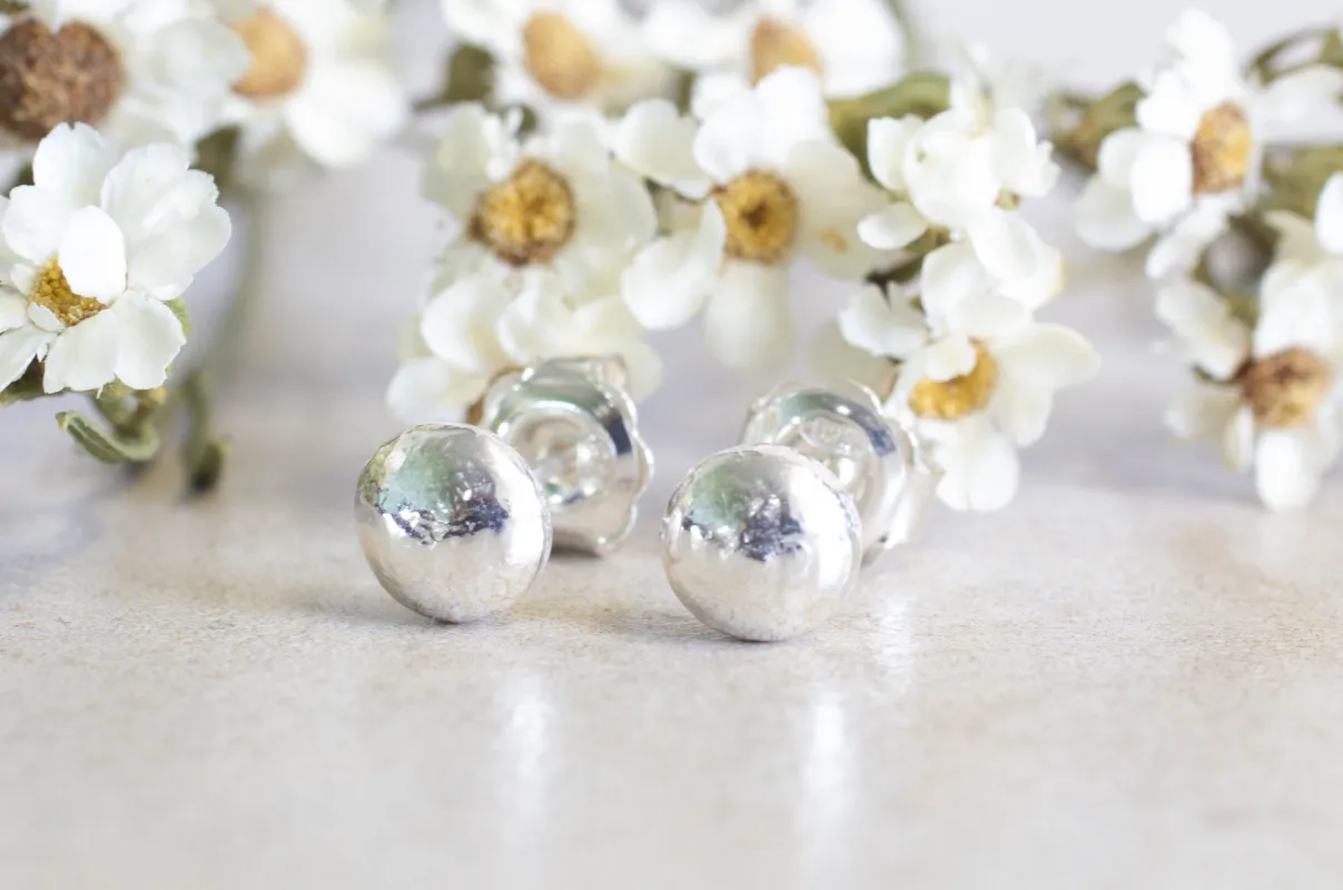 Pebble Studs - Sterling Silver sold by Sophie Divett Jewelry