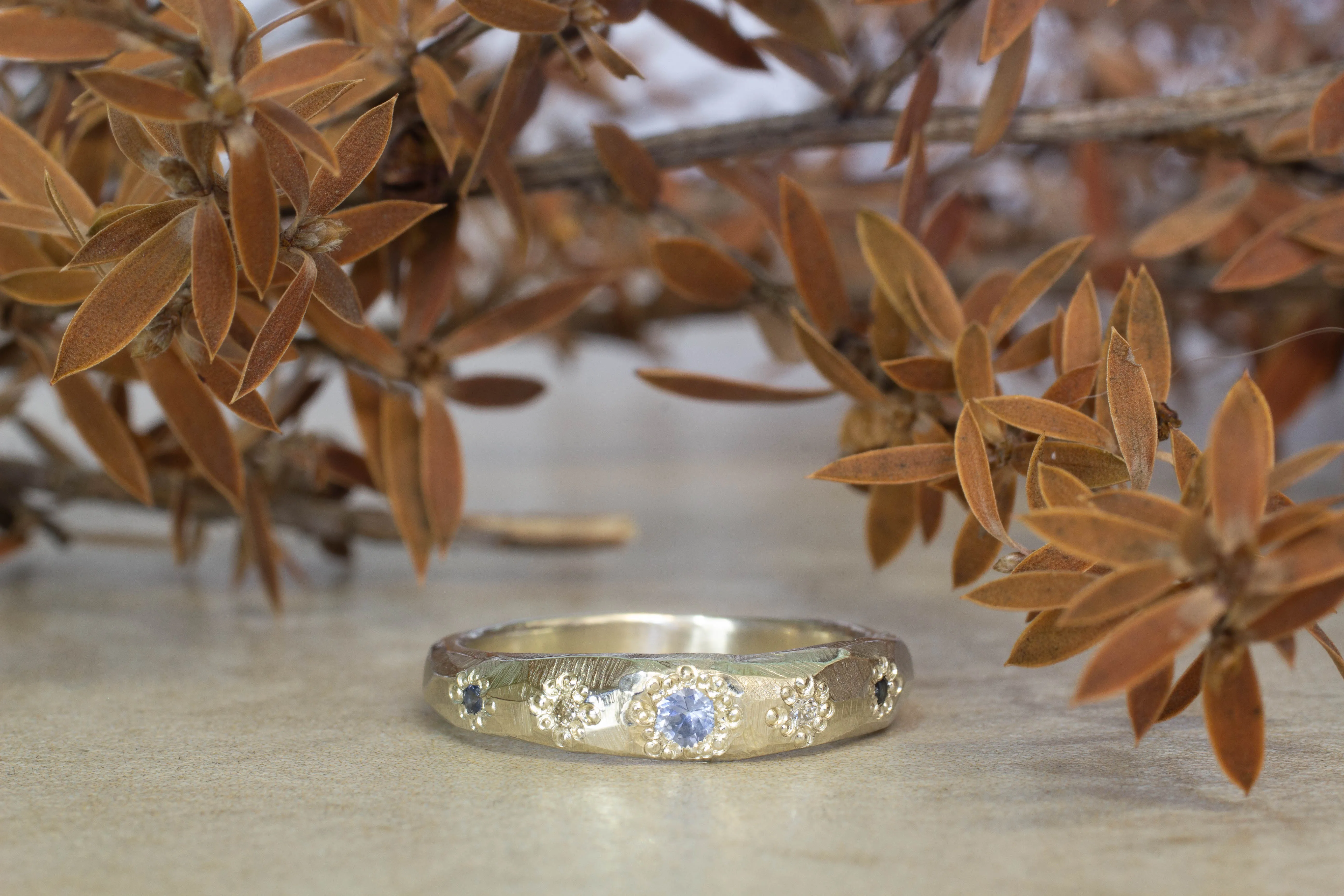 Hestia Ring - White Gold with Blue Sapphires and Diamonds sold by Sophie Divett Jewelry product image thumbnail 2