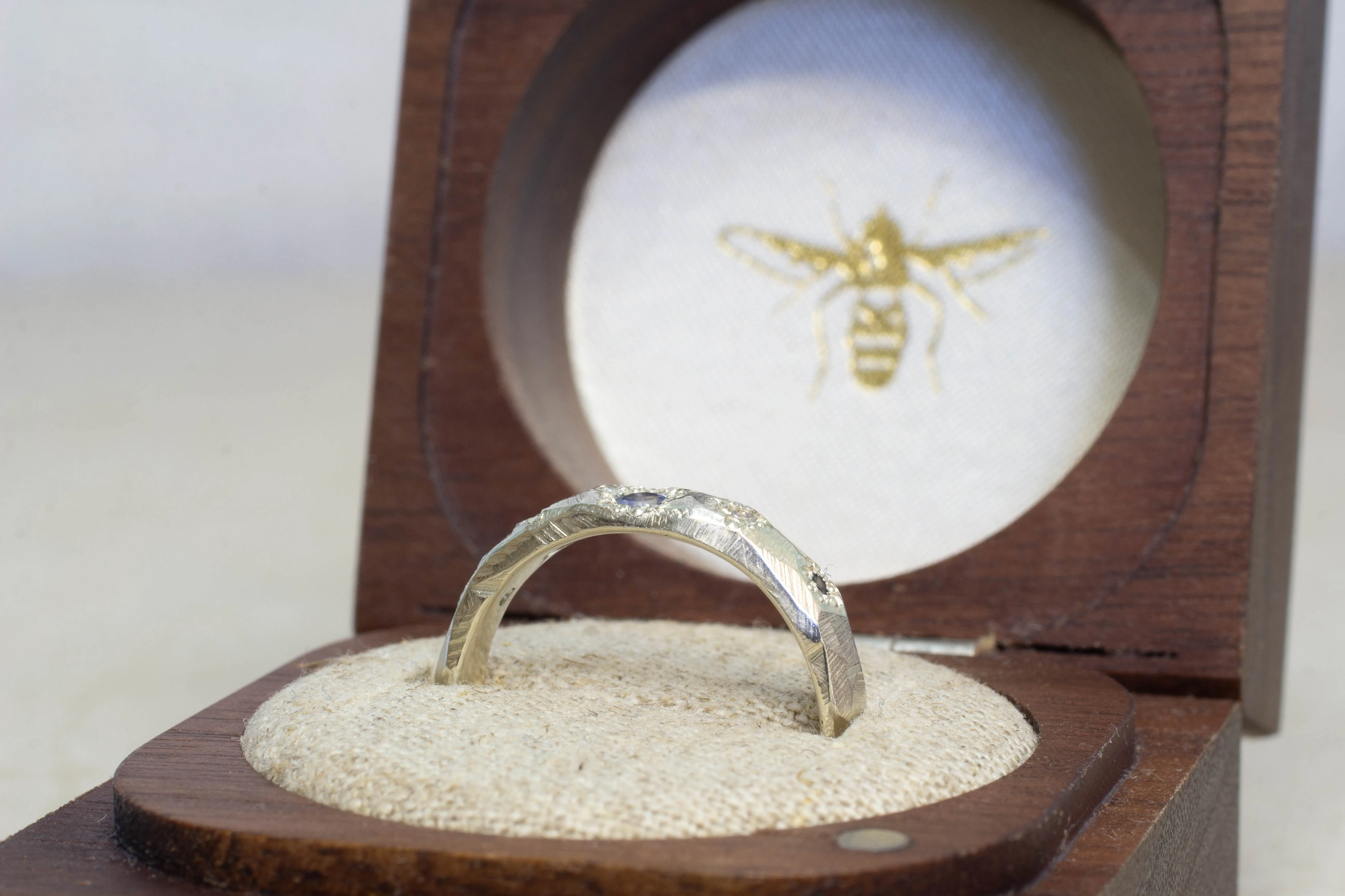 Hestia Ring - White Gold with Blue Sapphires and Diamonds sold by Sophie Divett Jewelry product image thumbnail 4