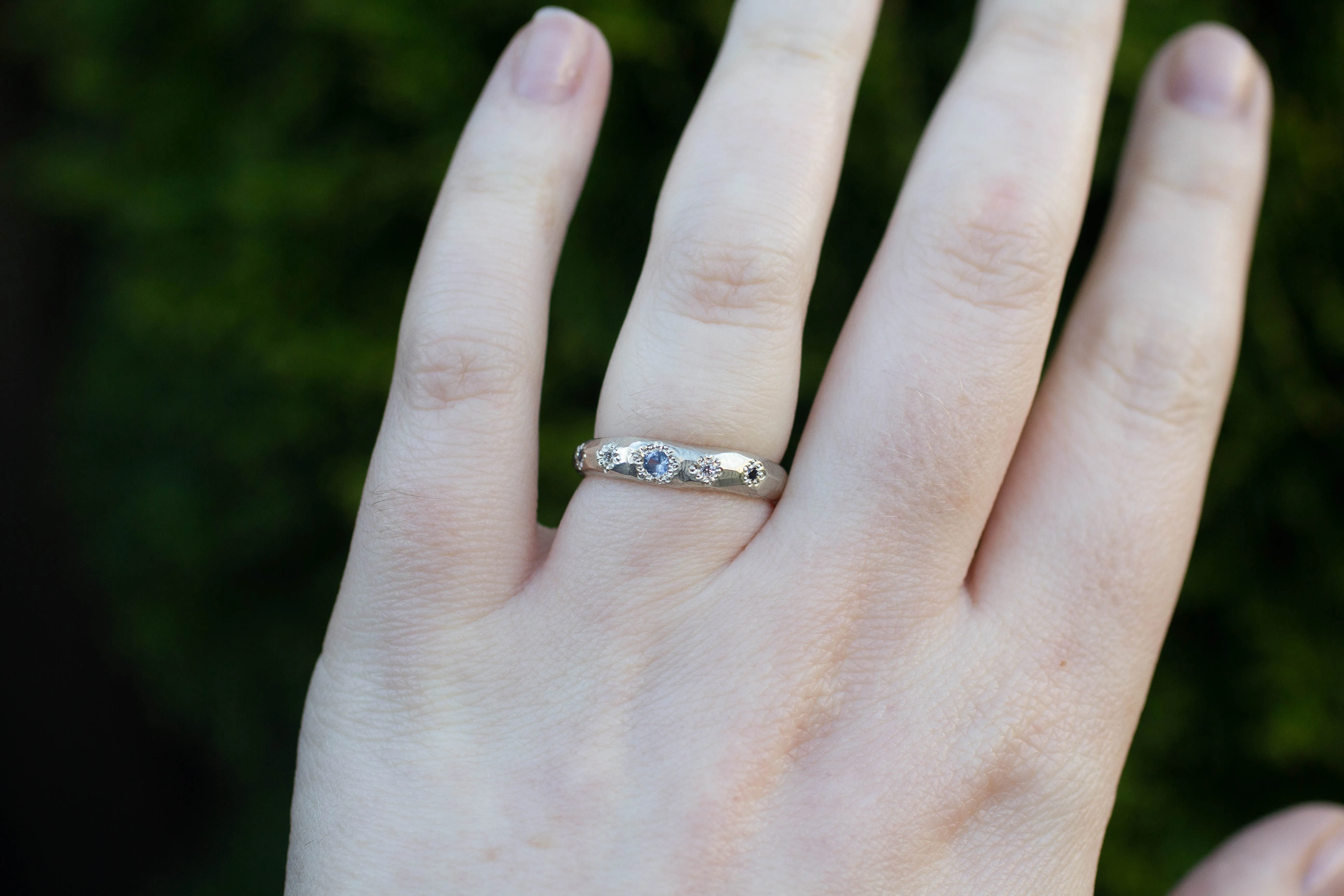 Hestia Ring - White Gold with Blue Sapphires and Diamonds sold by Sophie Divett Jewelry product image thumbnail 5