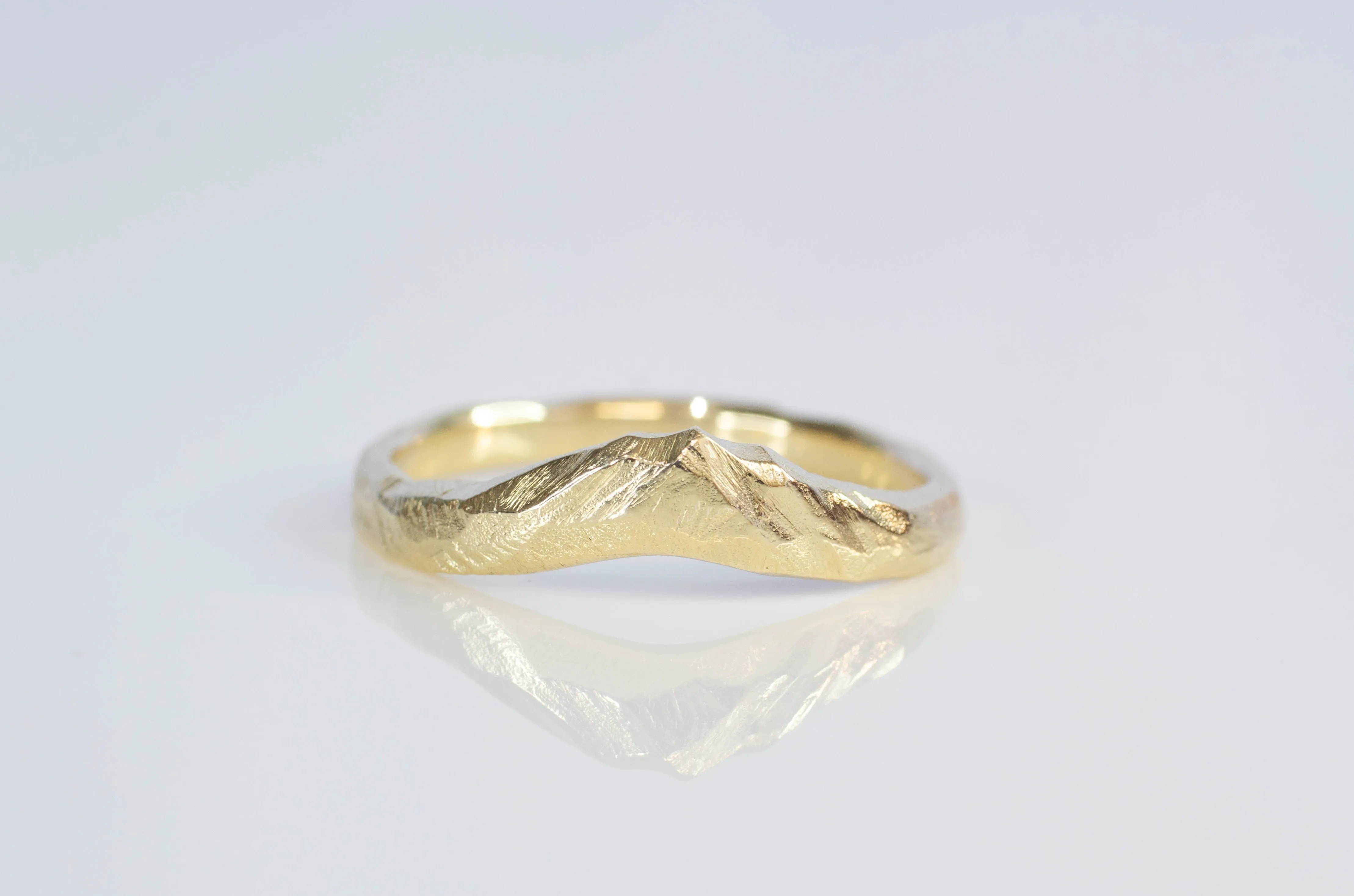 Mountain Fitted Band - Yellow Gold sold by Sophie Divett Jewelry