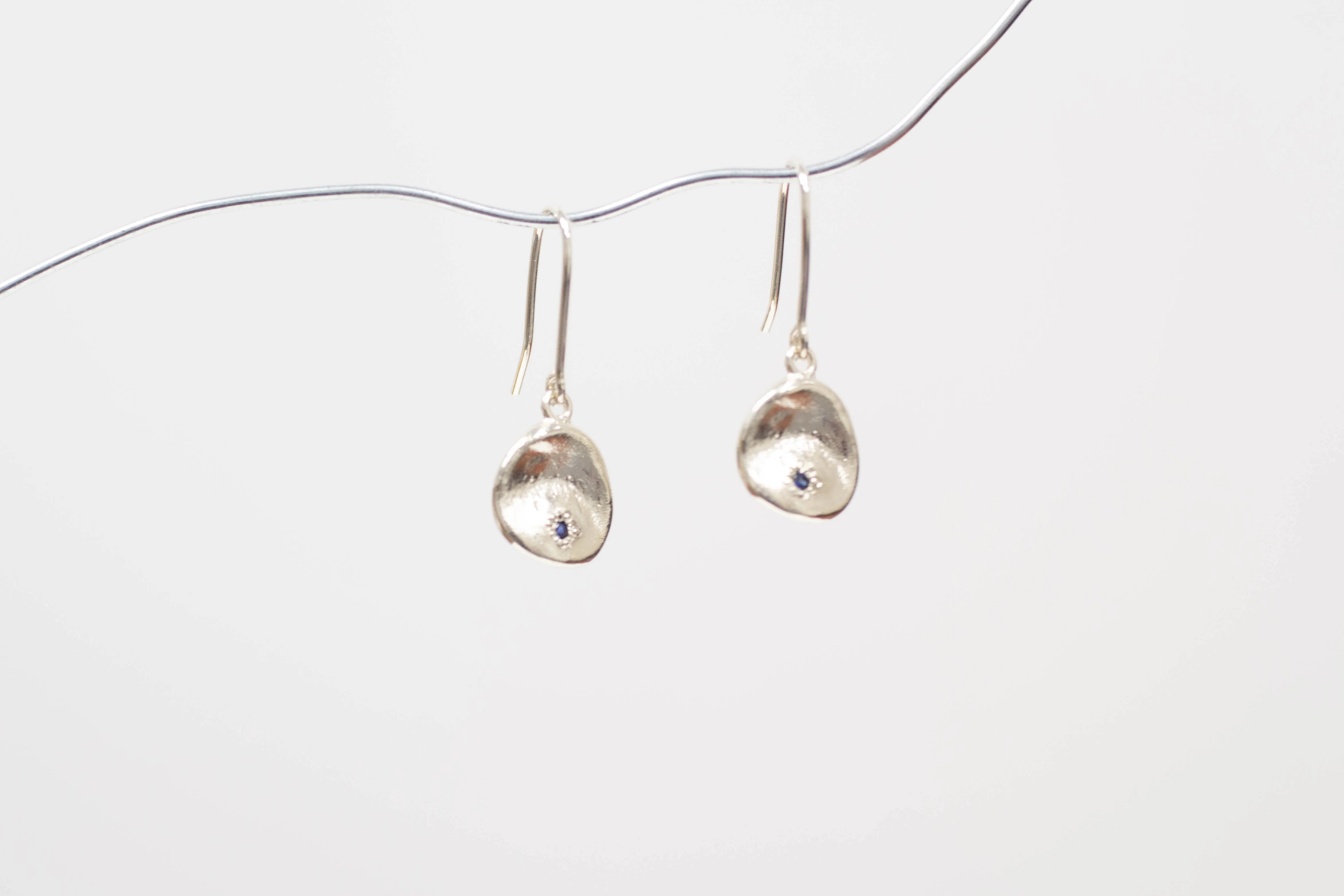 Water Drop Earrings - White Gold with Blue Sapphires sold by Sophie Divett Jewelry product image thumbnail 5