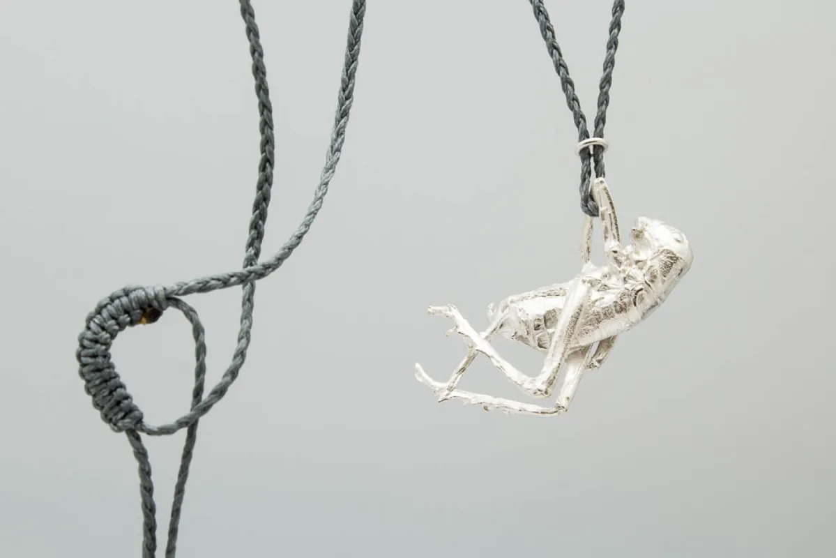 Weta Pendant on Braided Cord - Sterling Silver sold by Sophie Divett Jewelry