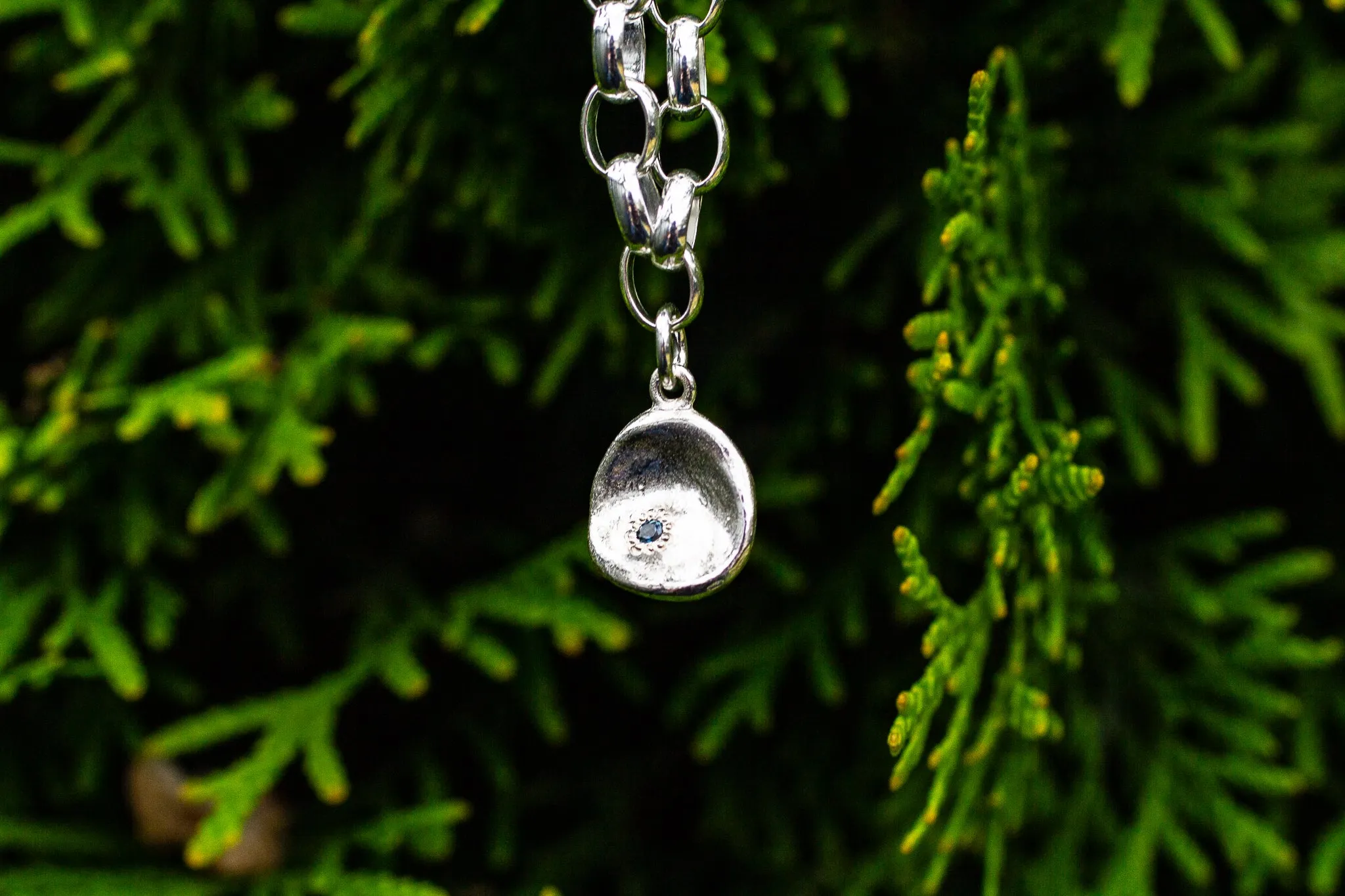 Waterdrop Charm Bracelet with Sapphire - Sterling Silver sold by Sophie Divett Jewelry product image thumbnail 3