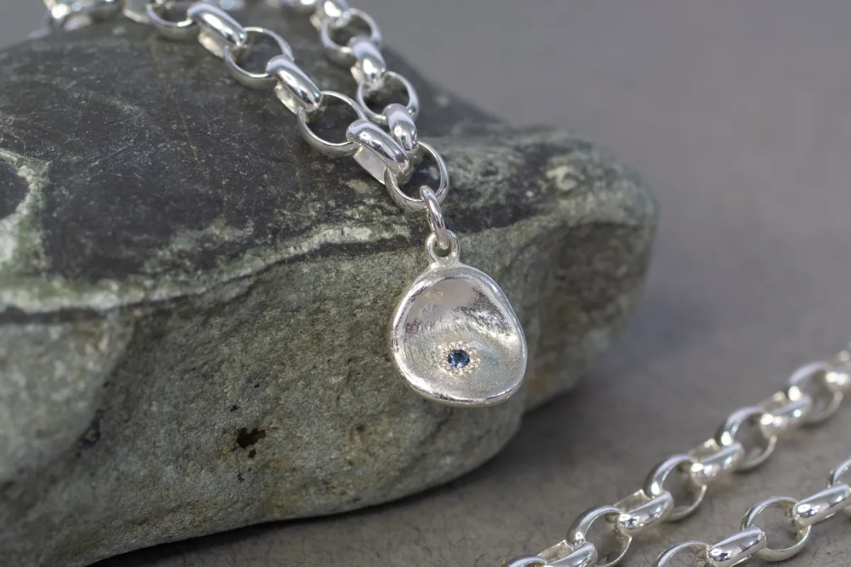 Waterdrop Charm Bracelet with Sapphire - Sterling Silver sold by Sophie Divett Jewelry
