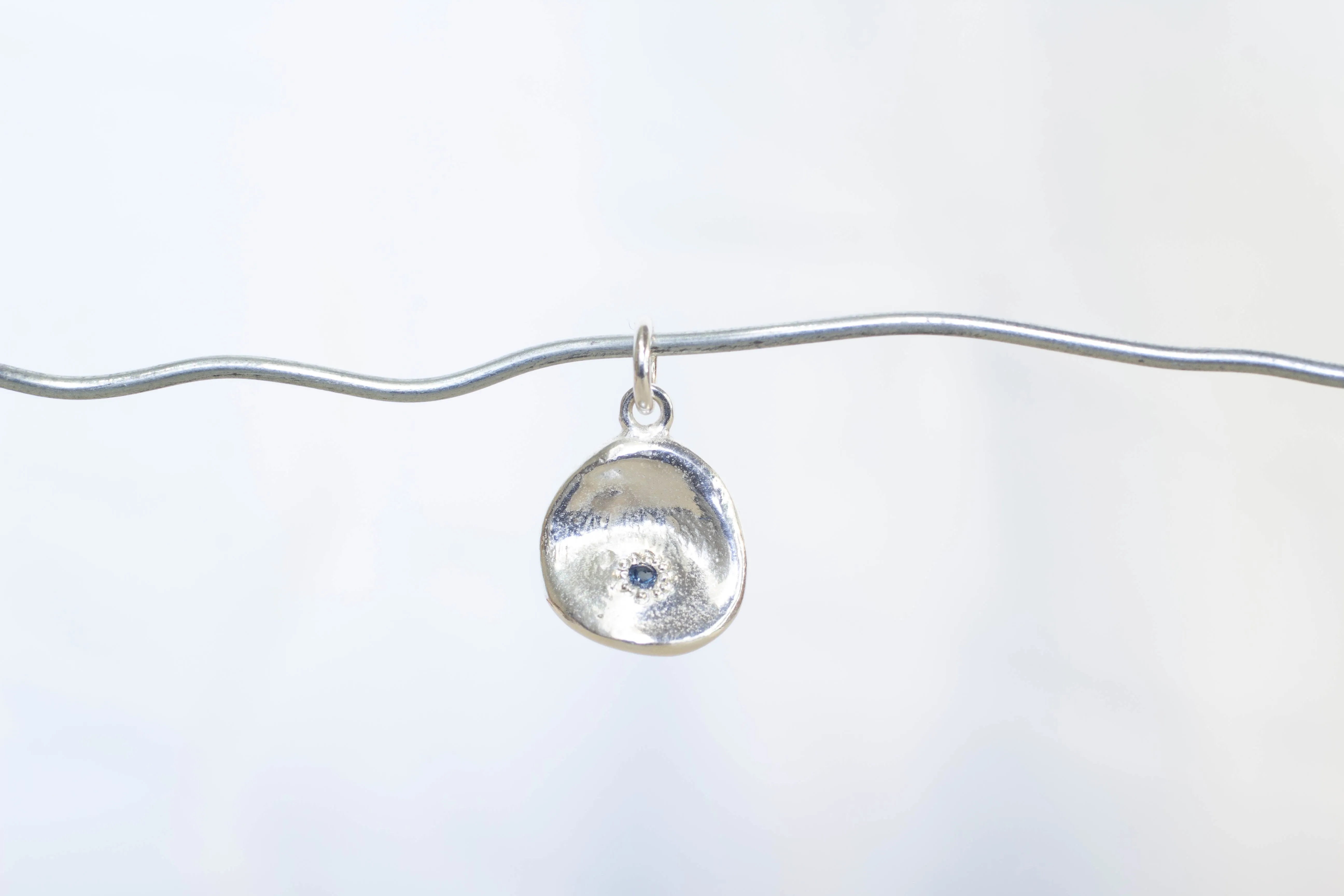 Water Drop Charm with Sapphire - Sterling Silver sold by Sophie Divett Jewelry product image thumbnail 3