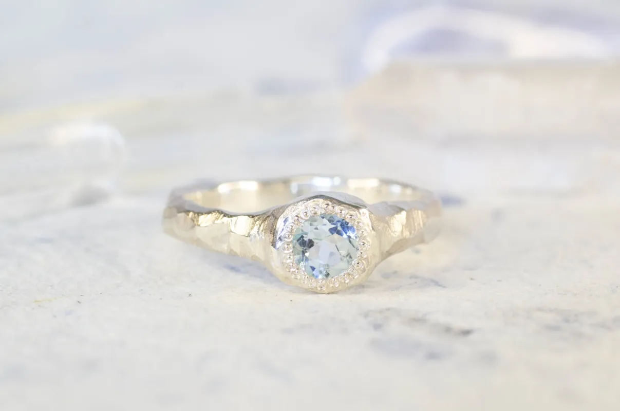 Spring Ring - Sterling Silver with Topaz sold by Sophie Divett Jewelry