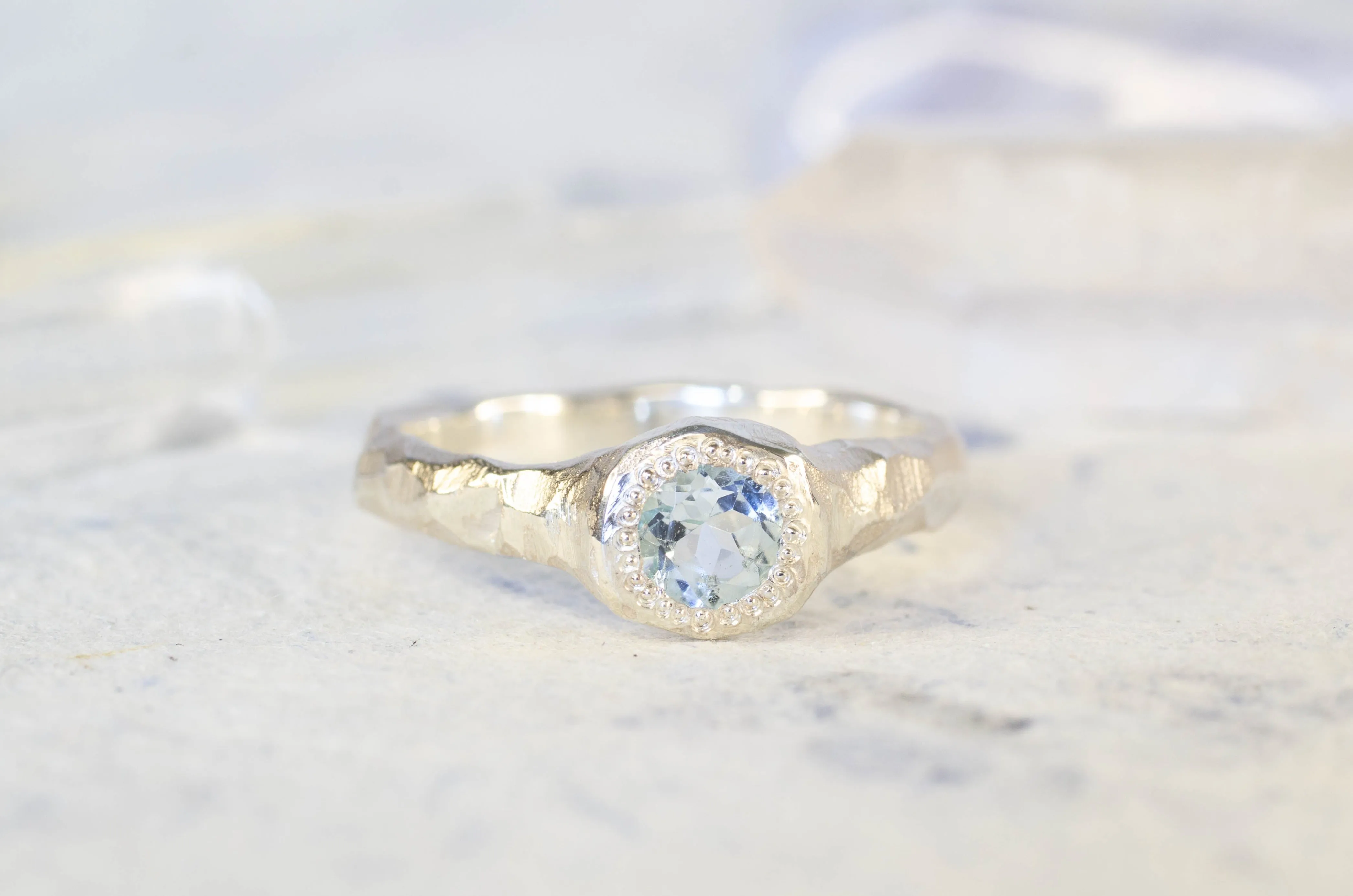 Spring Ring - Sterling Silver with Topaz sold by Sophie Divett Jewelry