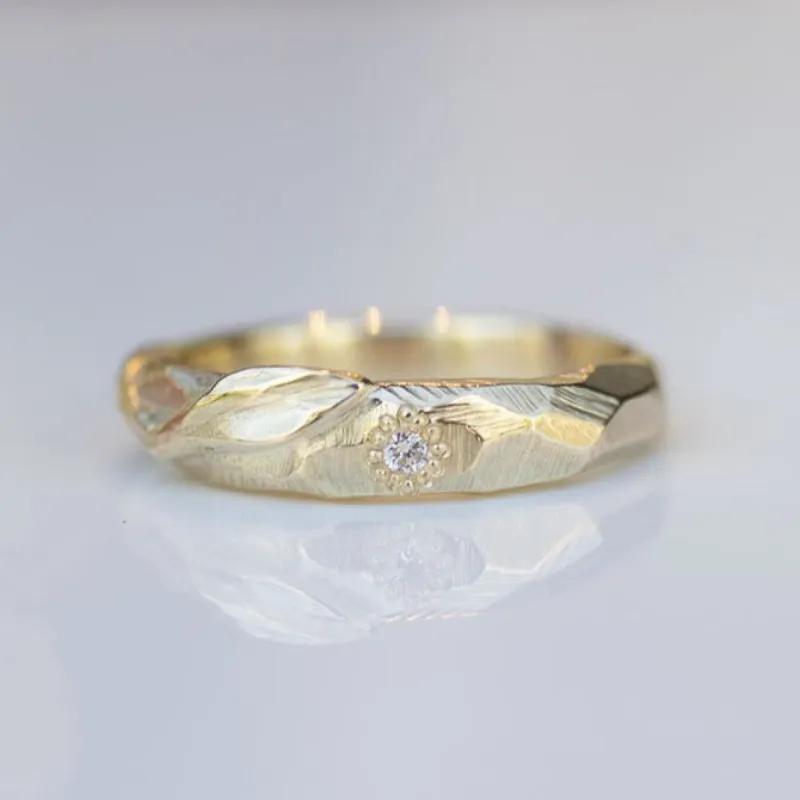 Daphne Ring - Yellow Gold with diamond sold by Sophie Divett Jewelry