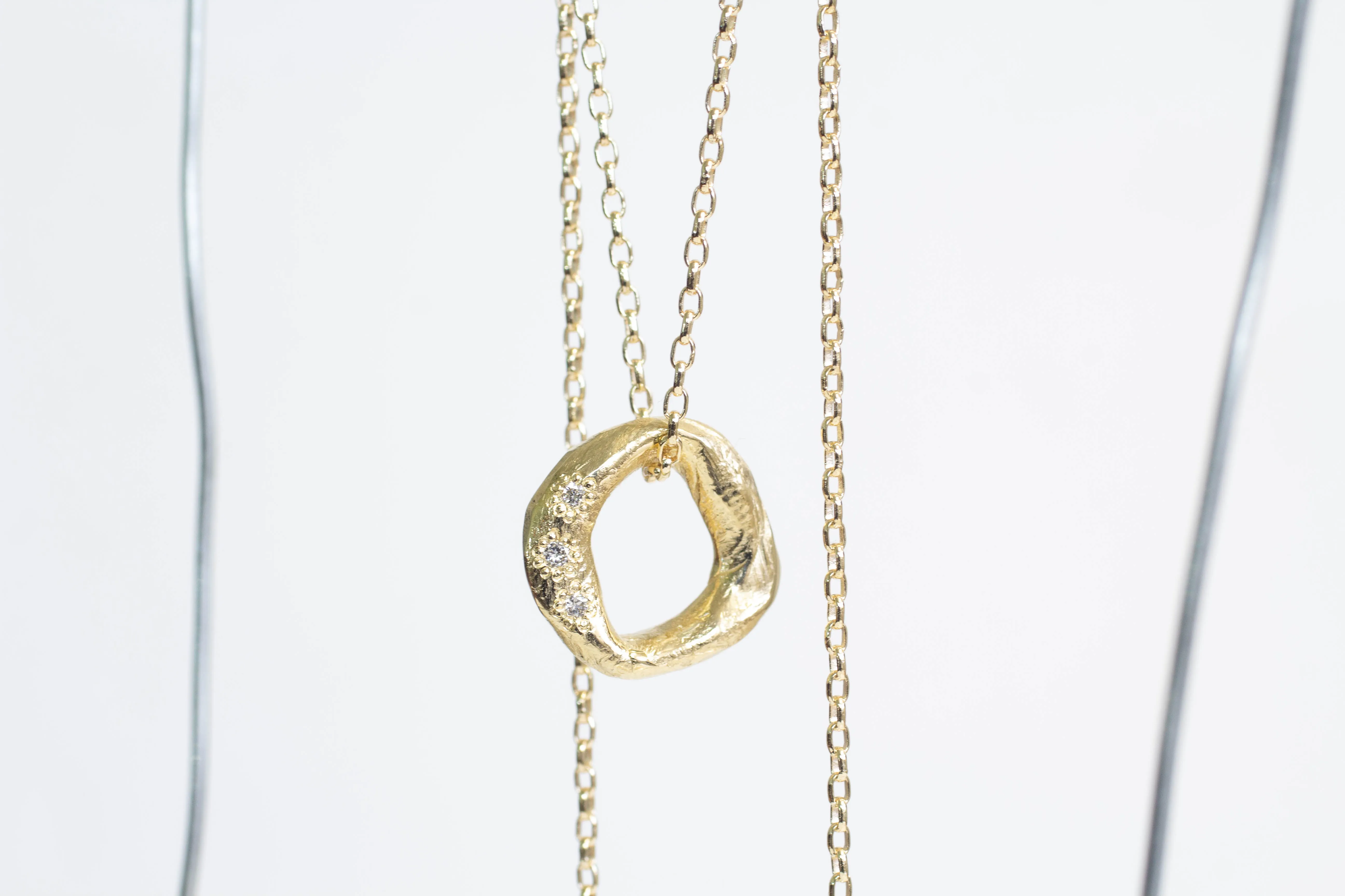 Circle Pendant - Yellow Gold with Diamonds - Large sold by Sophie Divett Jewelry product image thumbnail 4