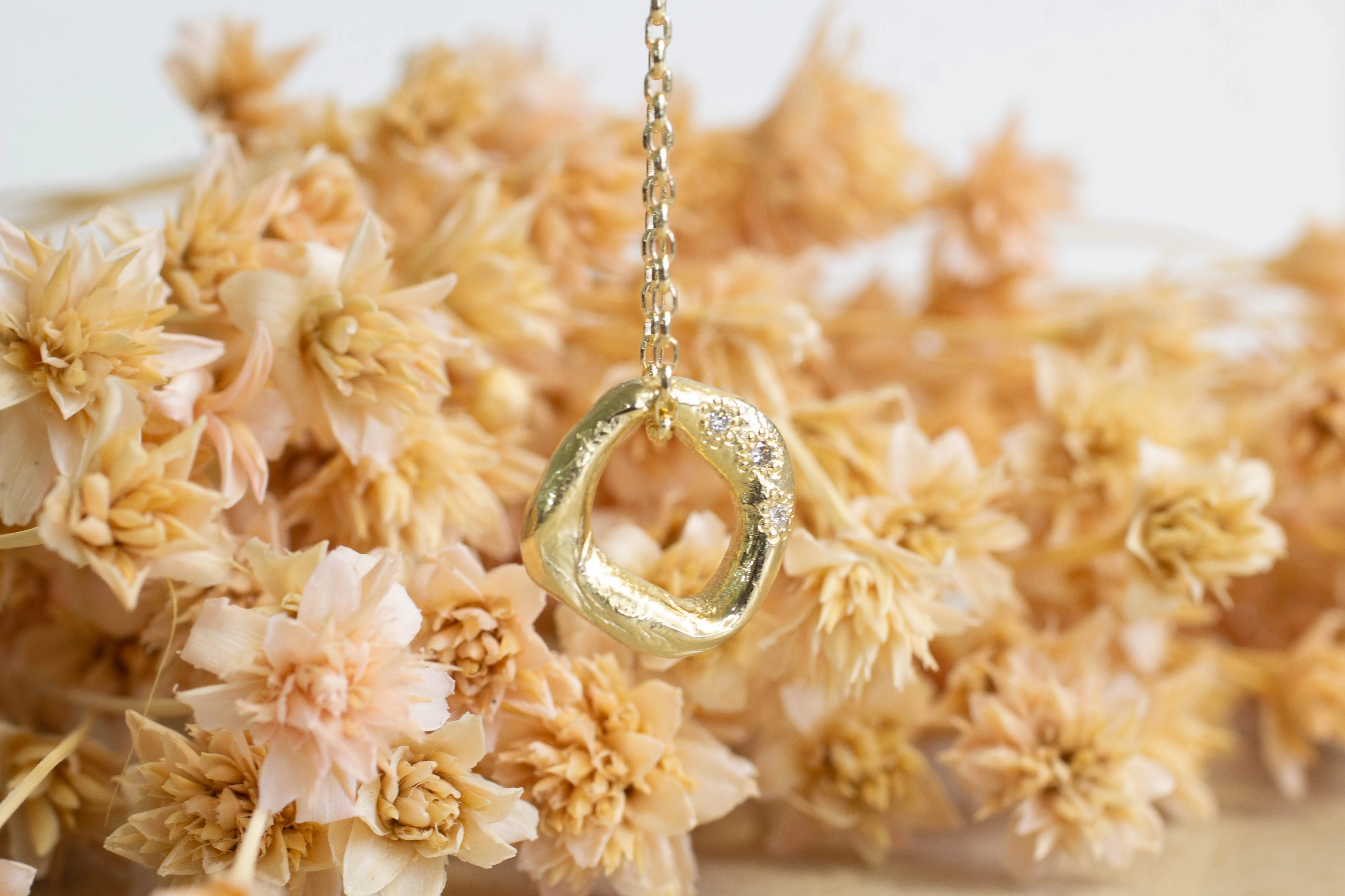 Circle Pendant - Yellow Gold with Diamonds - Large sold by Sophie Divett Jewelry product image thumbnail 3