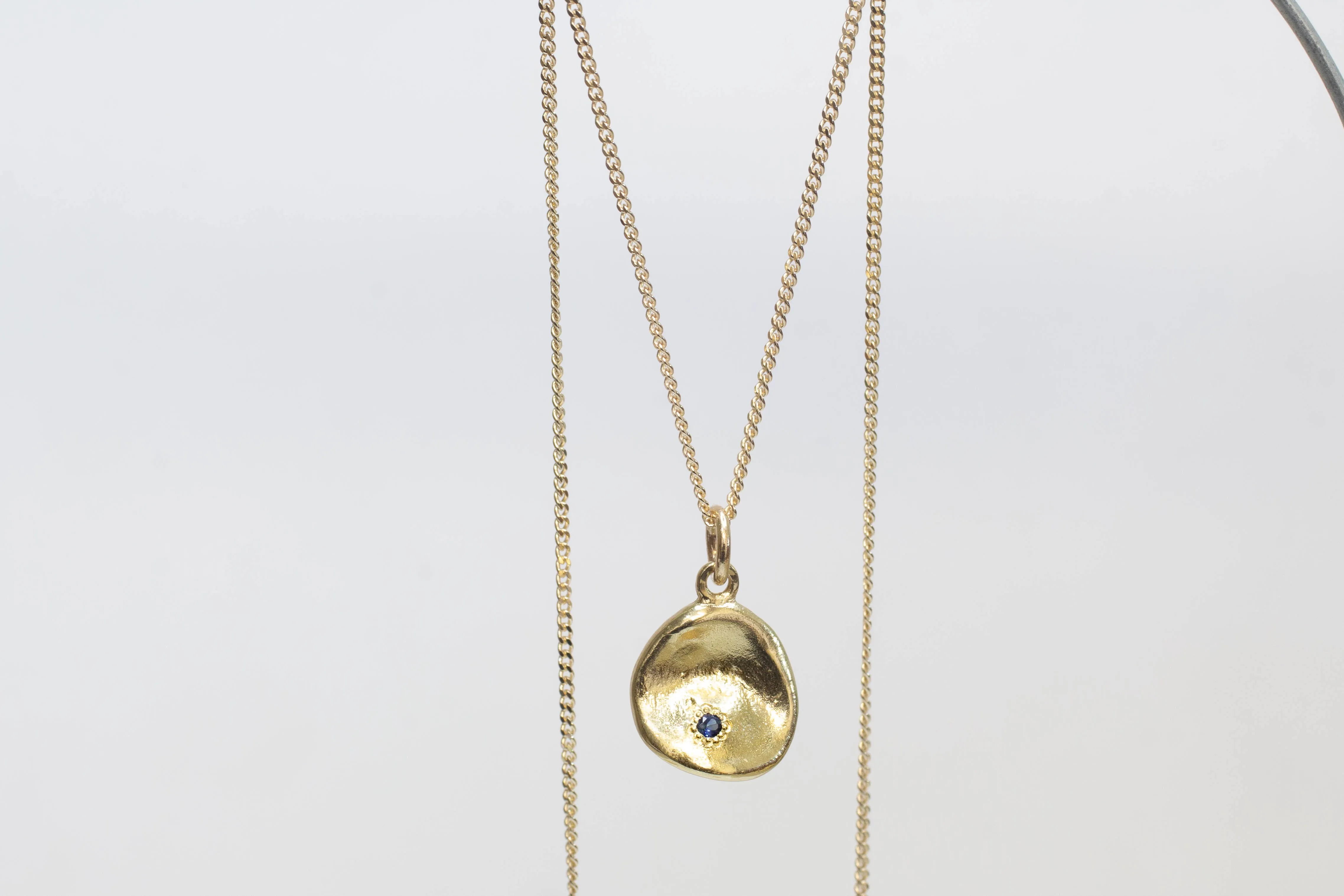 Water Drop Pendant - Yellow Gold with Blue Sapphire sold by Sophie Divett Jewelry product image thumbnail 2