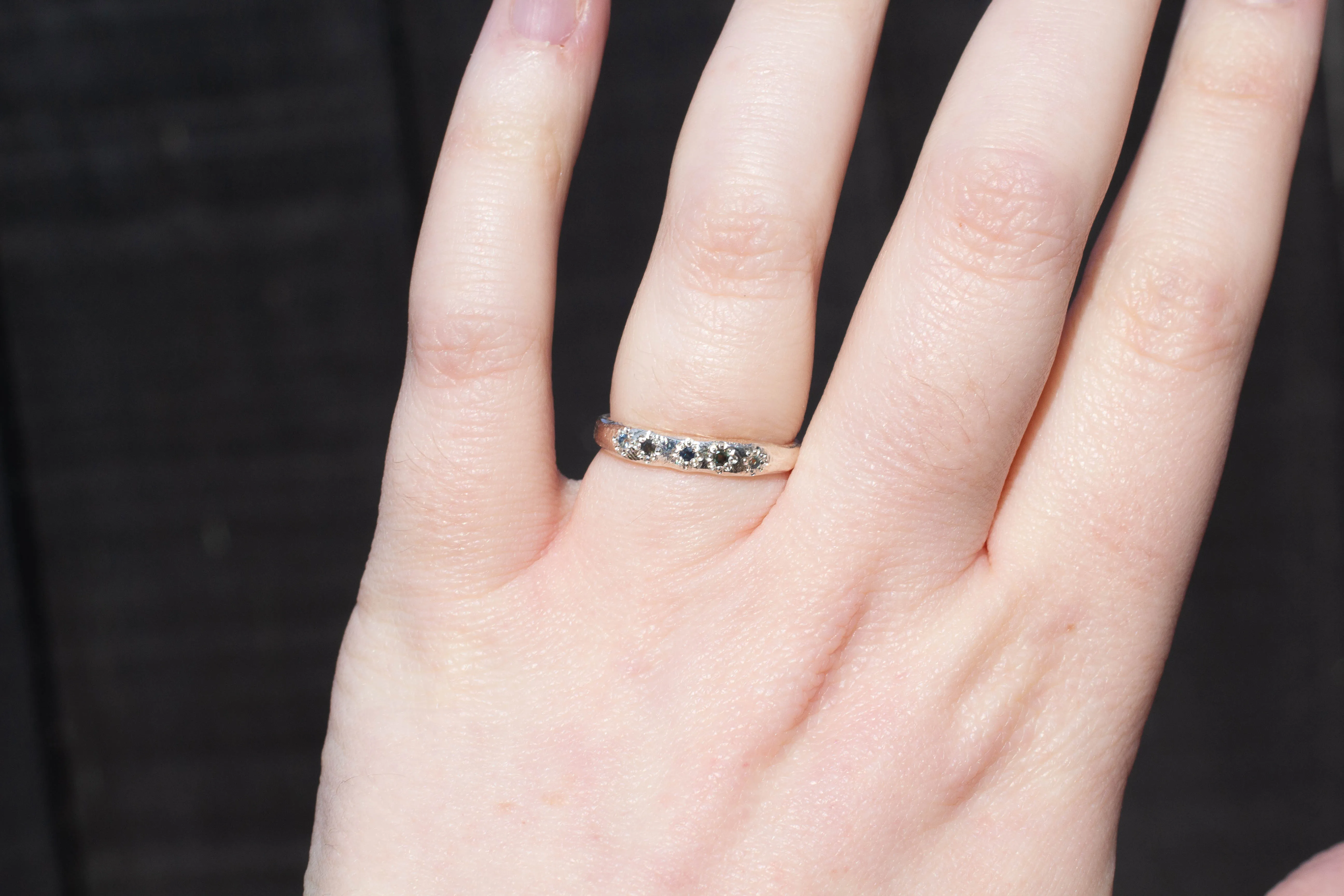 Subtle Band with Blue and Green Sapphires - Sterling Silver sold by Sophie Divett Jewelry product image thumbnail 4