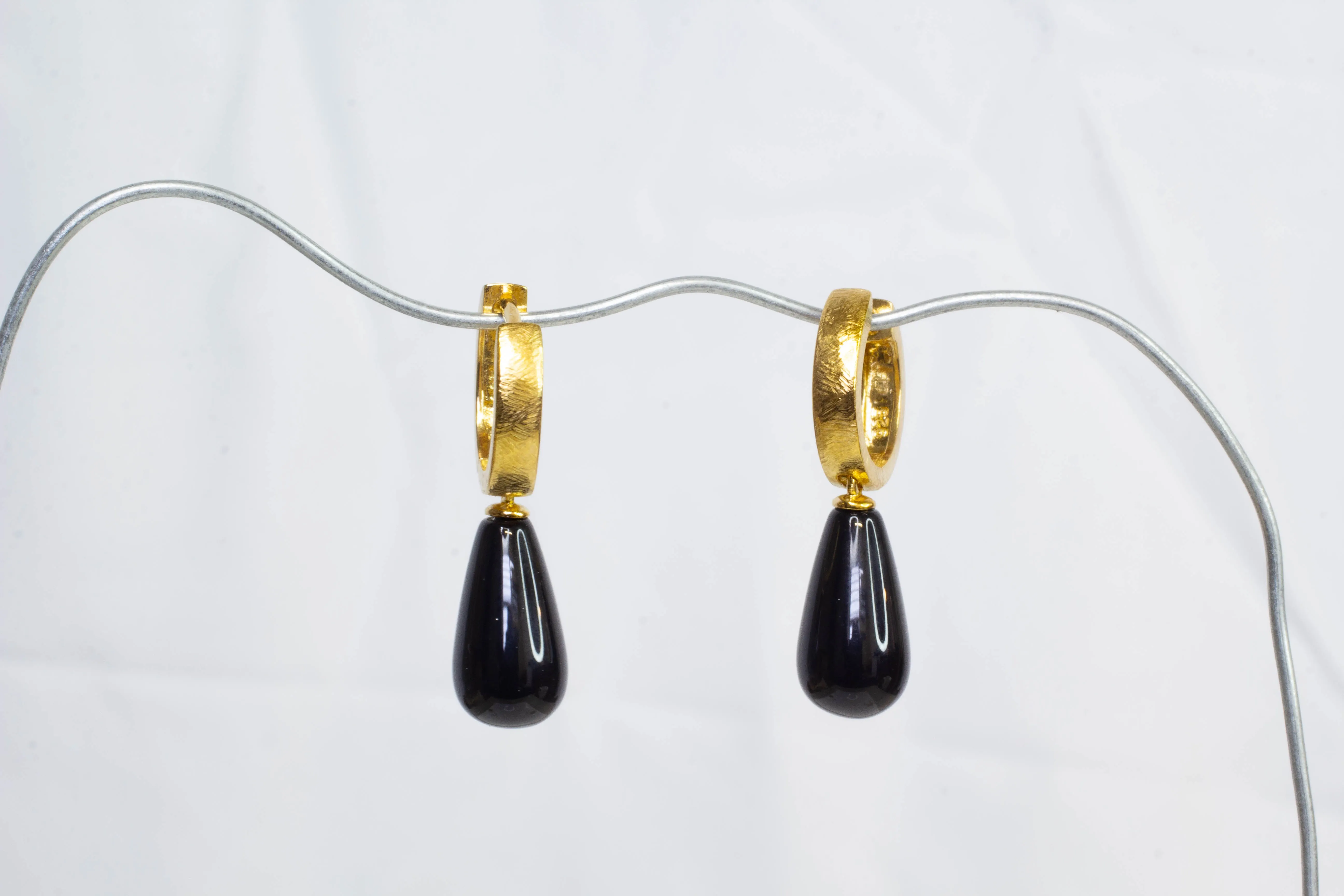Endora Hoops - Gold Plated with Onyx sold by Sophie Divett Jewelry product image thumbnail 4